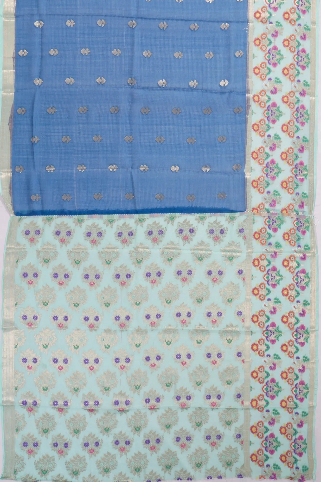 Kankatala Kota Soft Silk Butta Royal Blue Saree g2