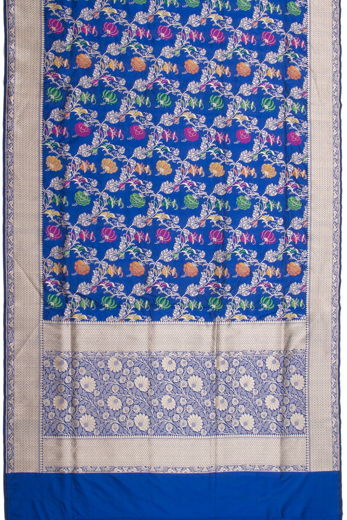 Thread Banarasi Silk Jaal Royal Blue Saree