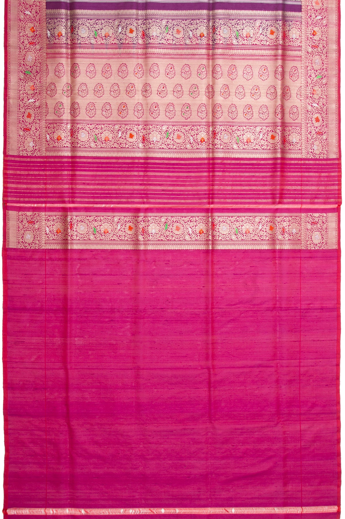 Banarasi Silk Vertical Lines Purple Saree
