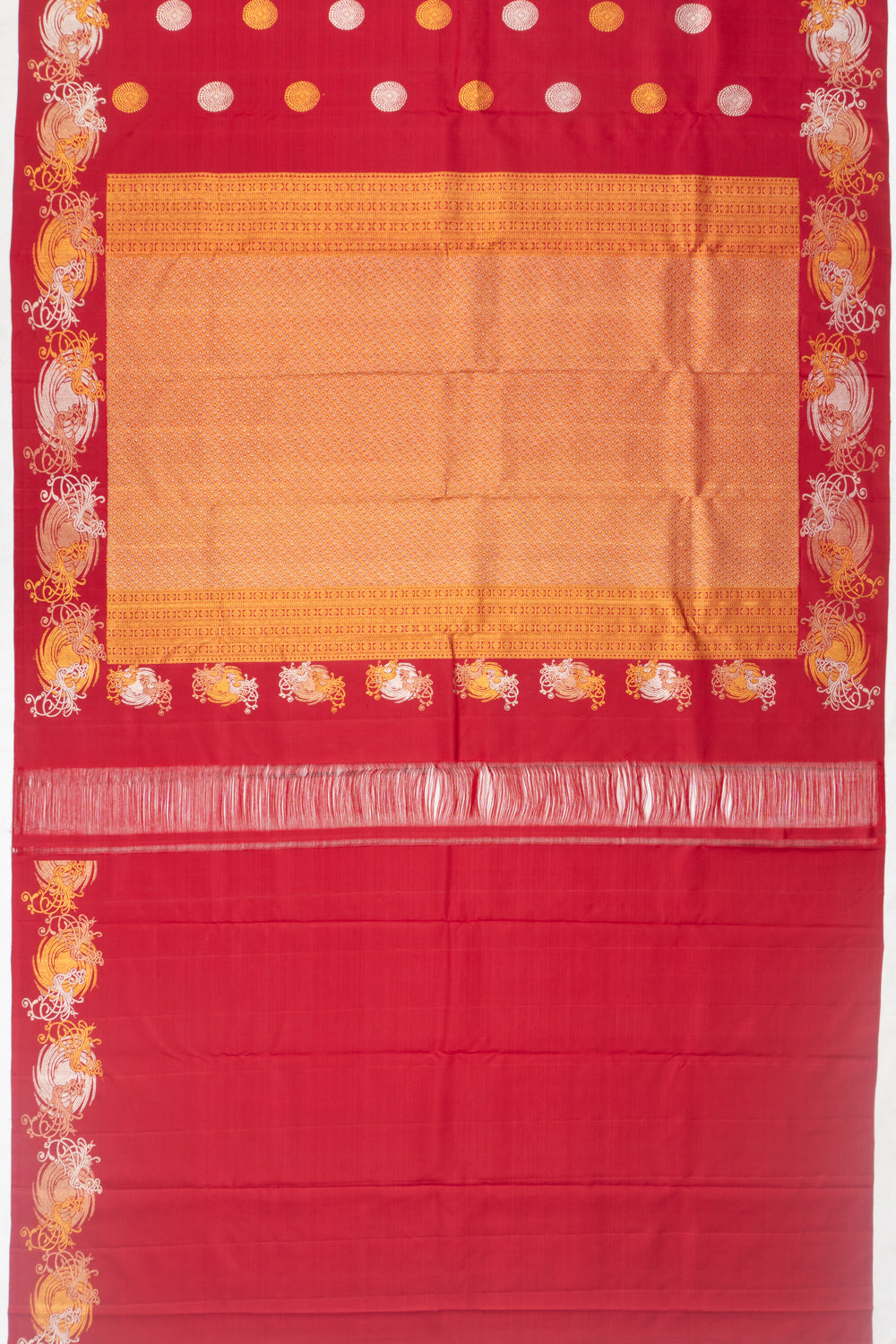 Kanchipuram Silk Butta Redish Pink Saree