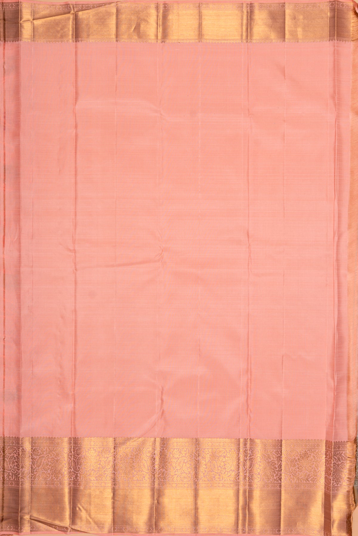 Kanchipuram Silk Meenakari Jaal Baby Pink Saree With Radha Krishna Motifs