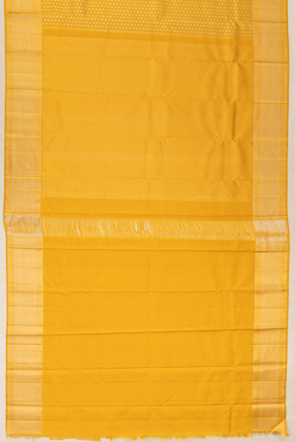 Classic Thread Kanchipuram Silk Brocade Yellow Saree