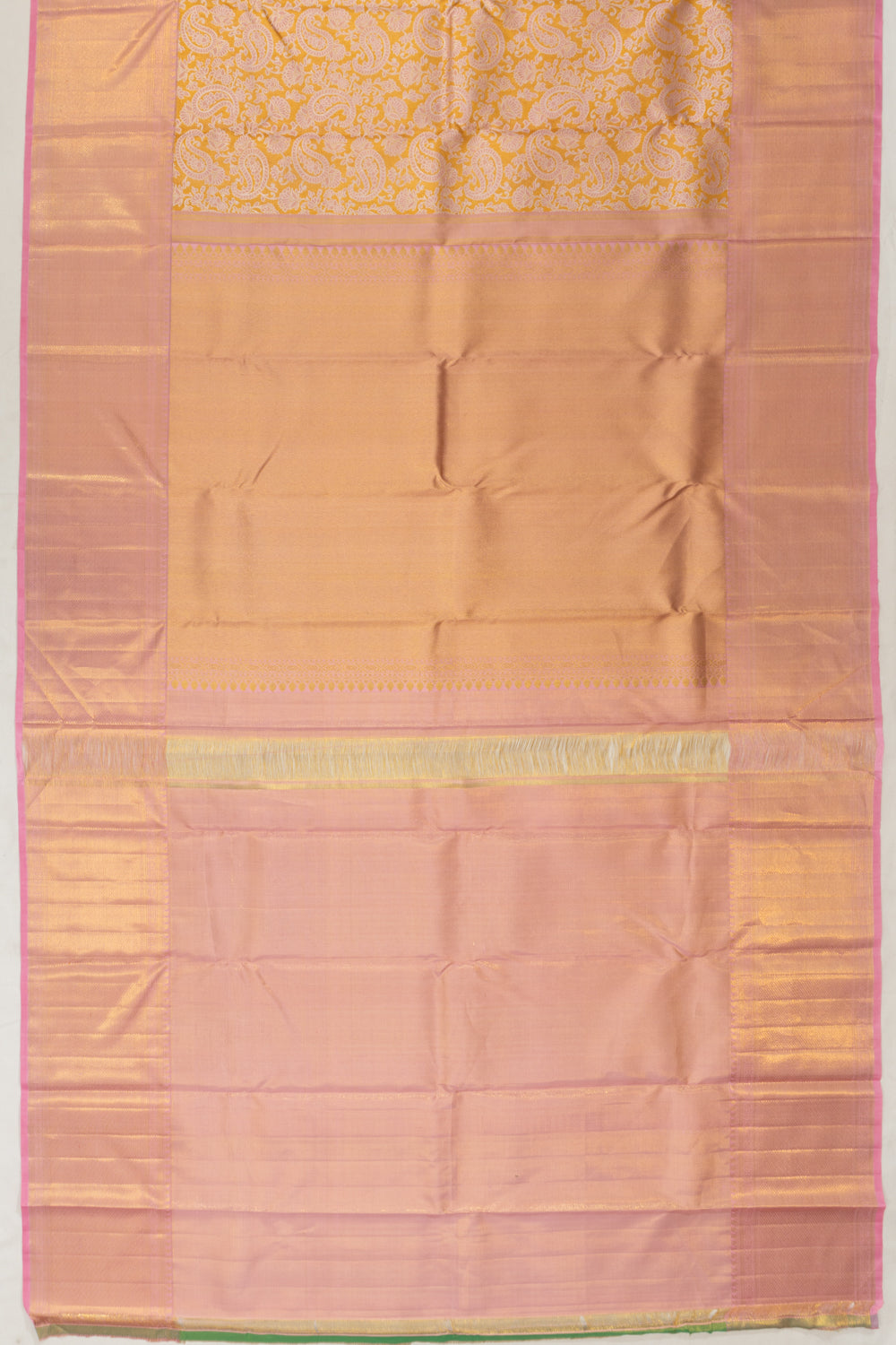 Kanchipuram Silk Tissue Brocade Gold Saree
