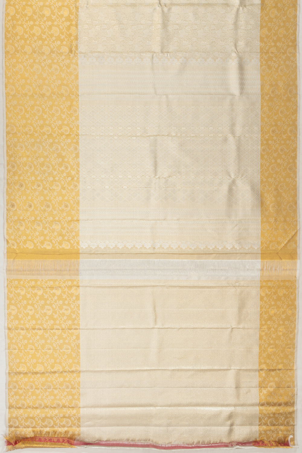 Kanchipuram Silk Brocade Silver Saree