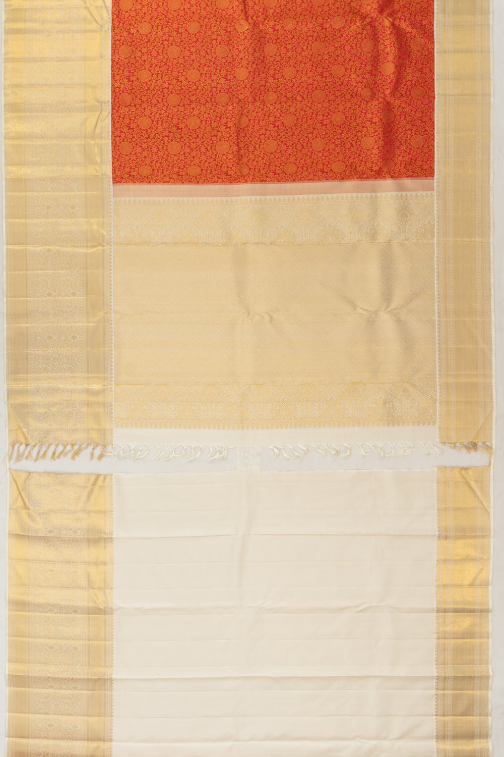 Kanchipuram Silk Brocade Red Saree