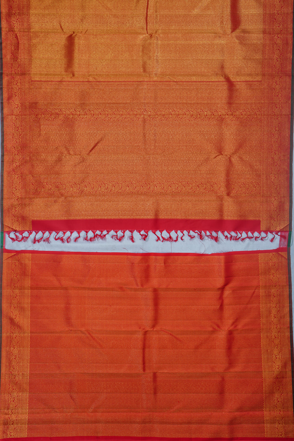 Kanchipuram Silk Tissue Plain Red Saree