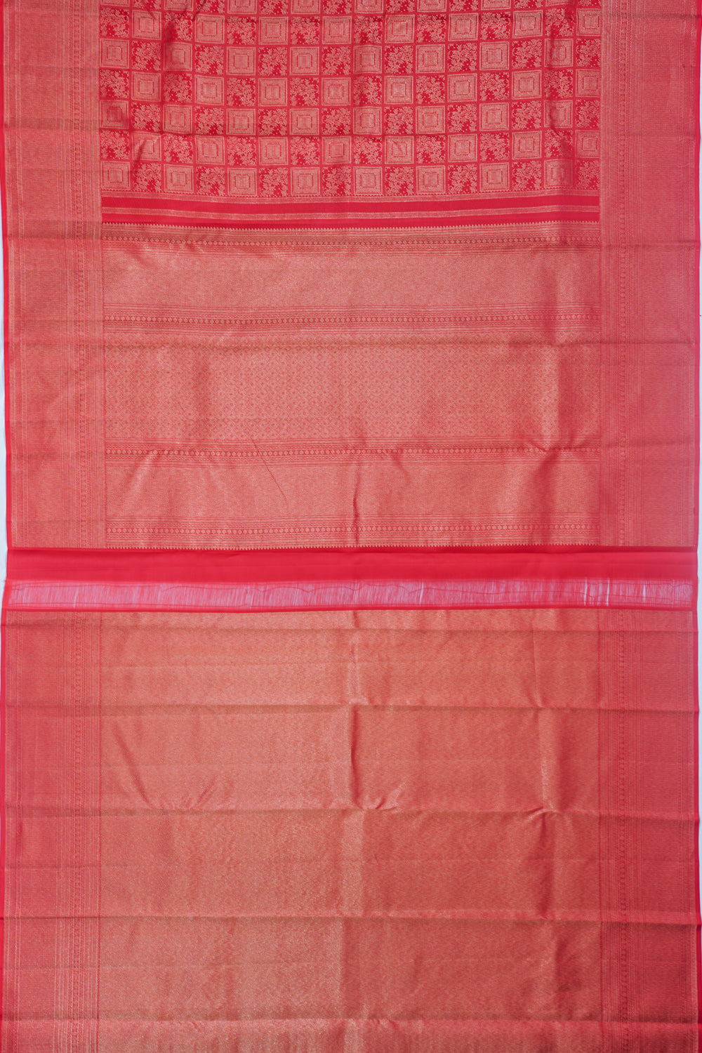 Taranga Kanchi Silk Brocade Red Saree
