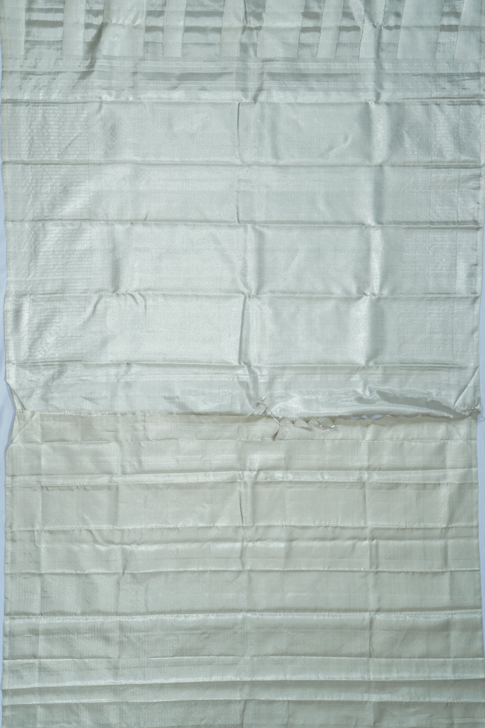 Kanchipuram Silk Tissue Geometric Silver Saree