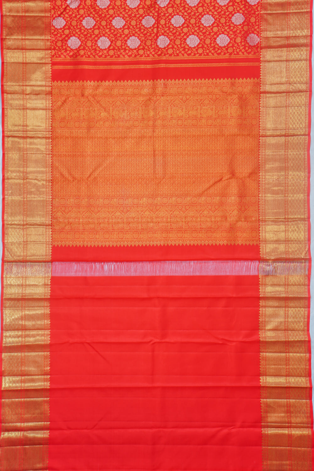 Kanchipuram Silk Brocade Red Saree