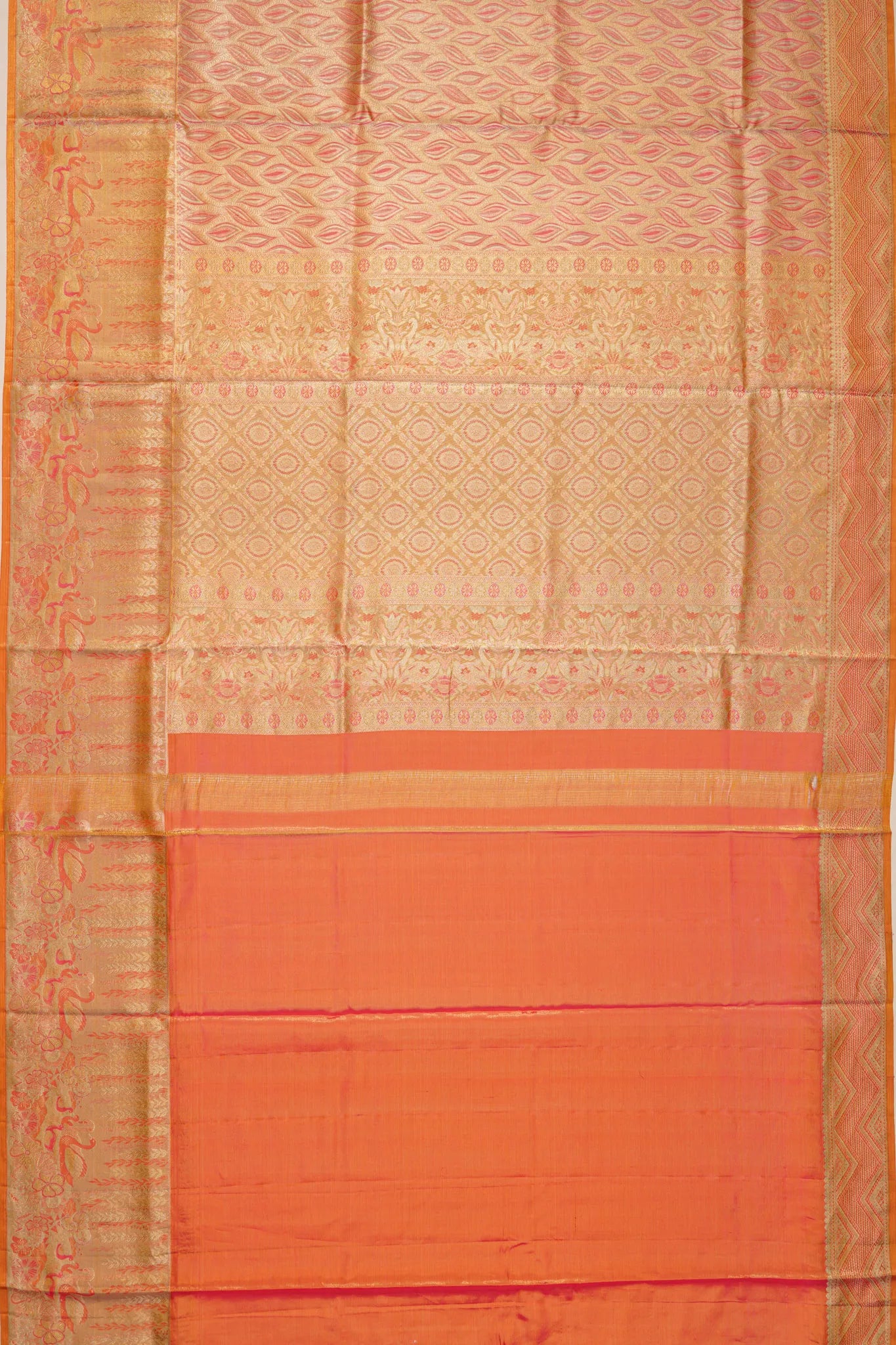 Taranga Kanchi Silk Tissue Brocade Gold Saree