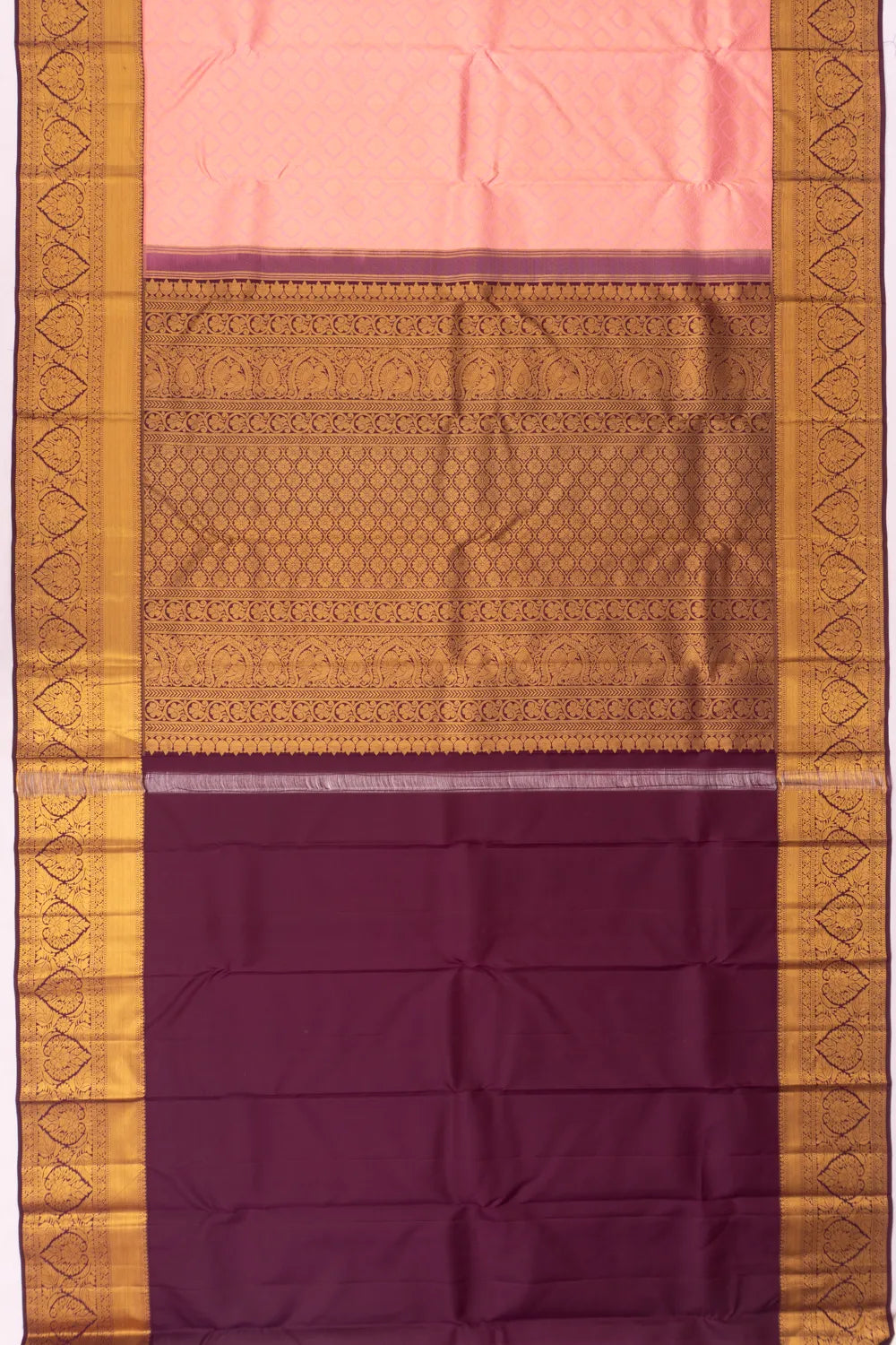 Kanchipuram Silk Brocade Baby Pink Saree