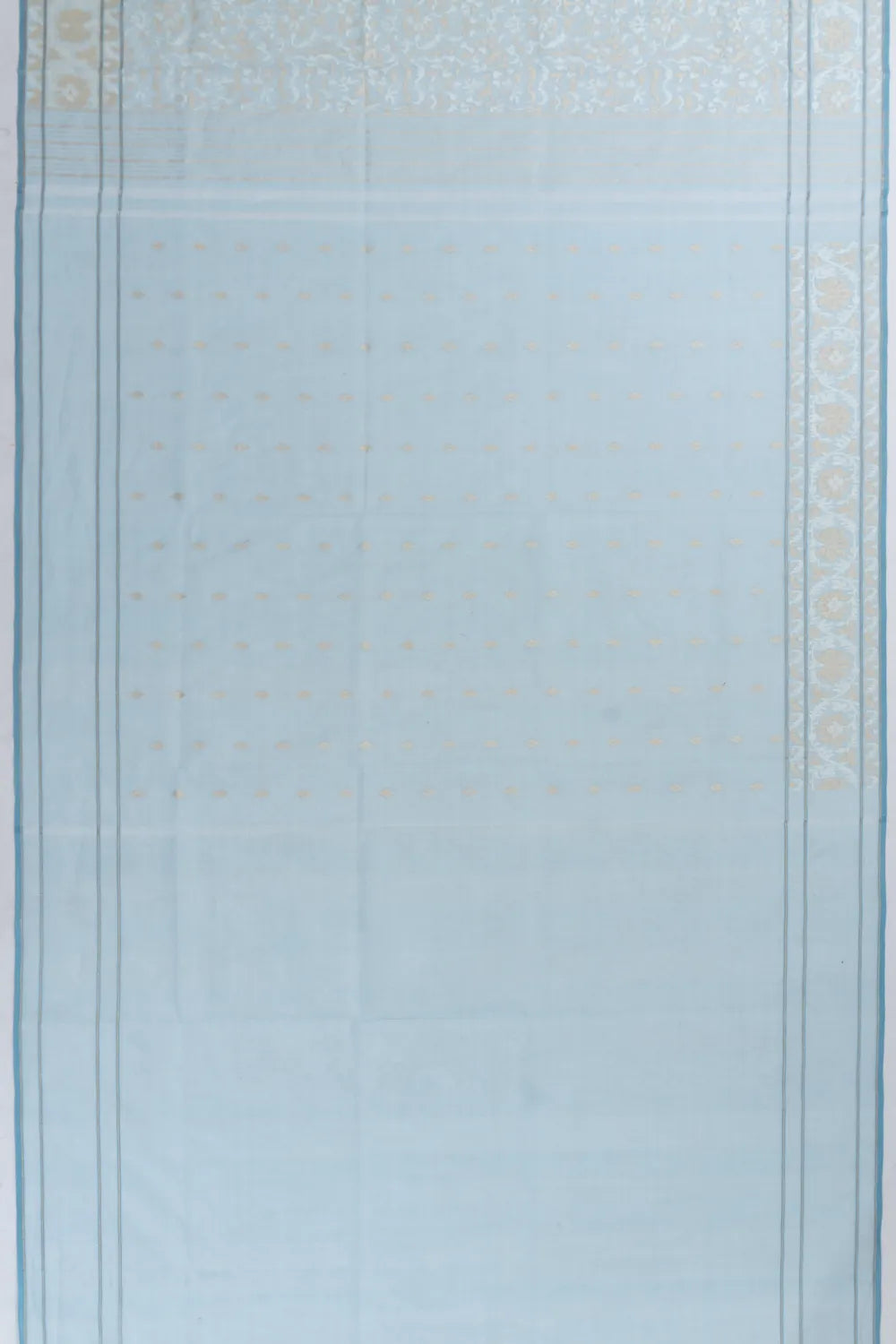 Banarasi Cotton All Over Jamdani Pastel Blue Saree