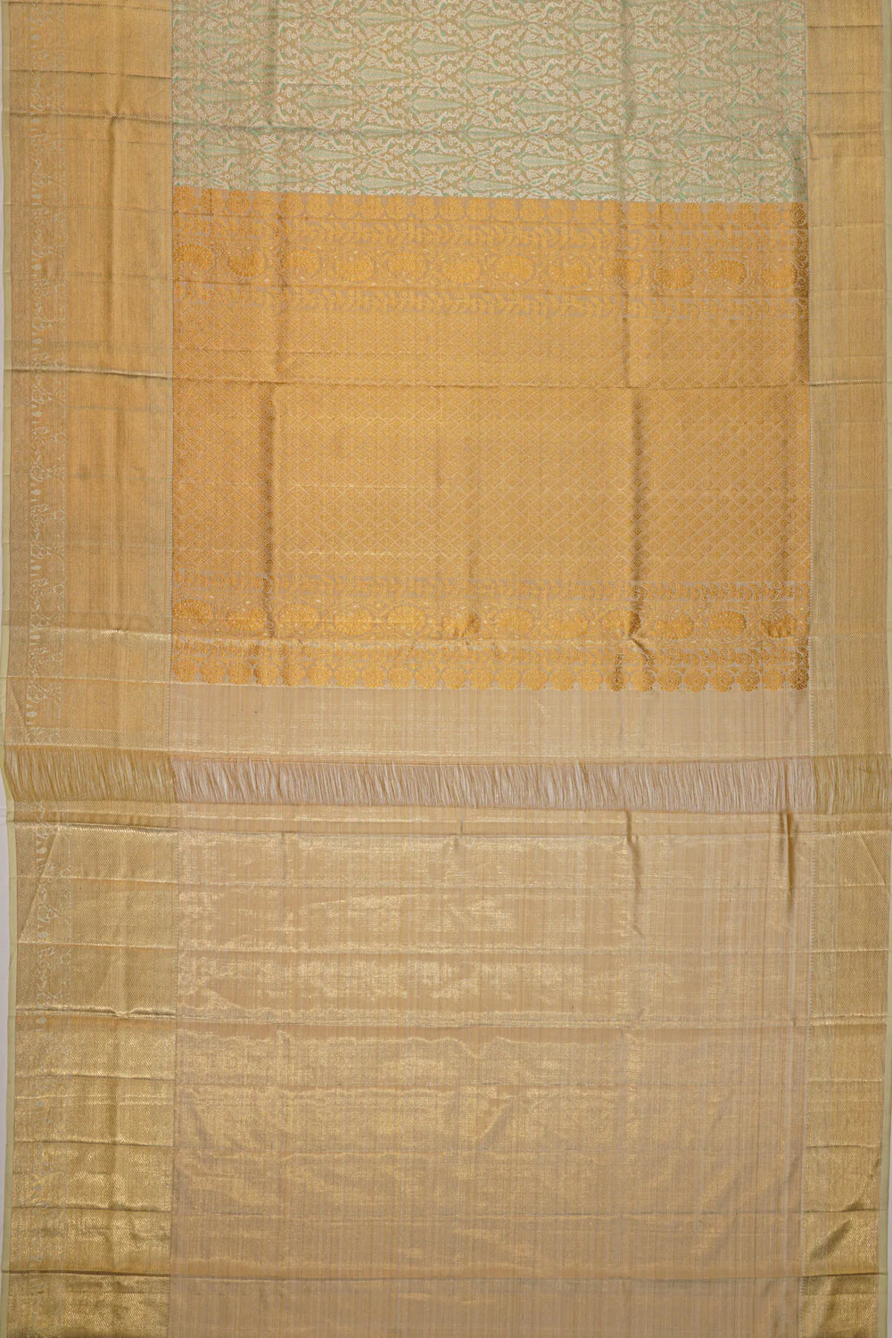 Kanchipuram Silk Tissue Brocade Gold Saree