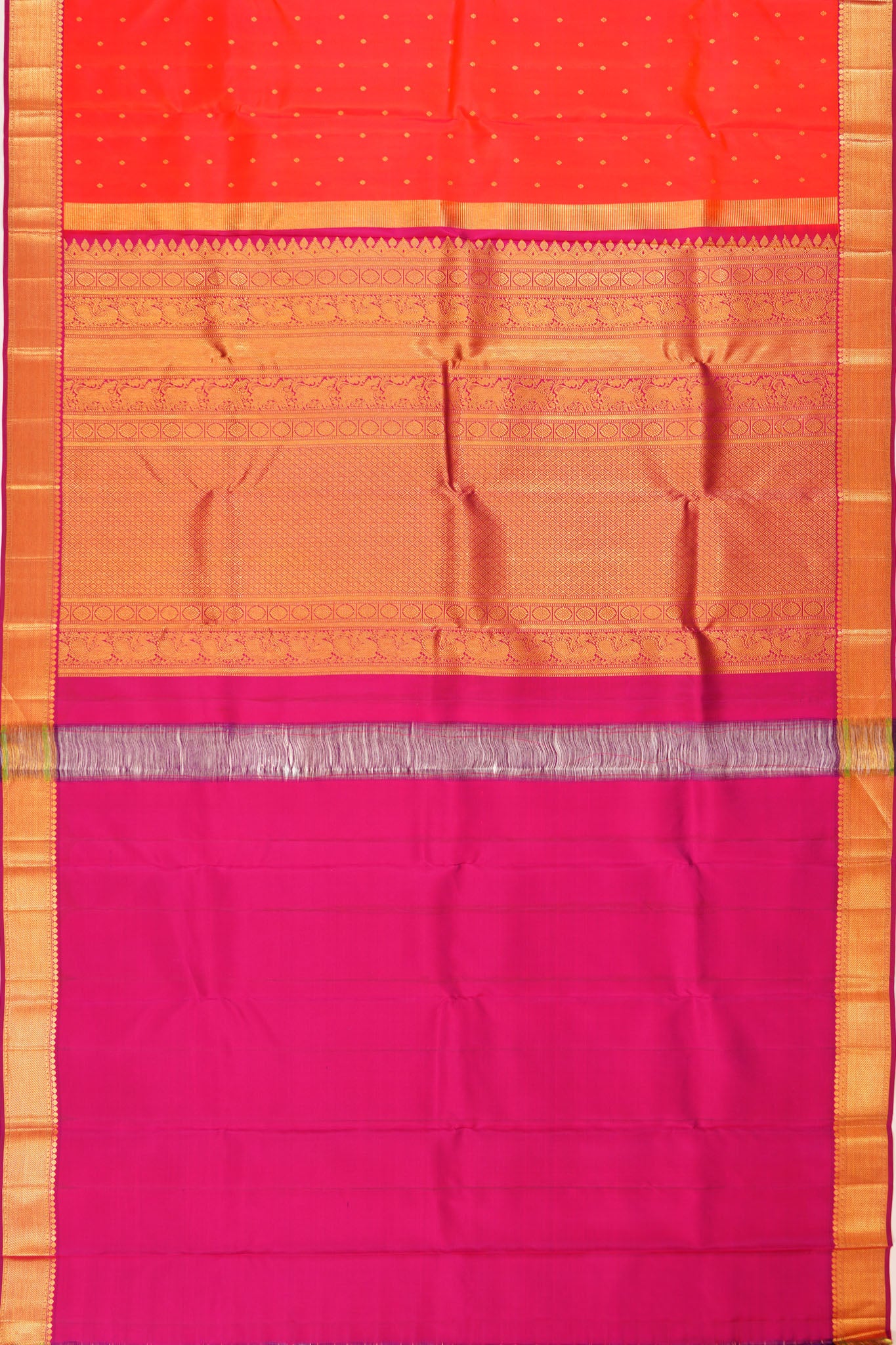 Taranga Kanchi Silk Butta Orange Saree