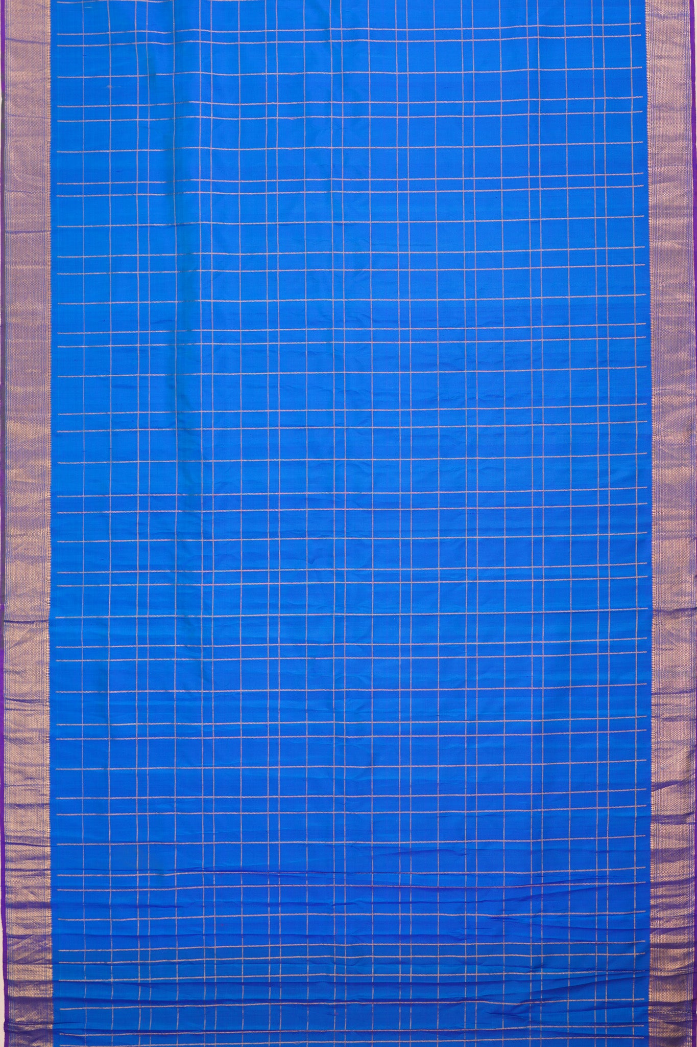 Kanchipuram Silk Checks Royal Blue Saree