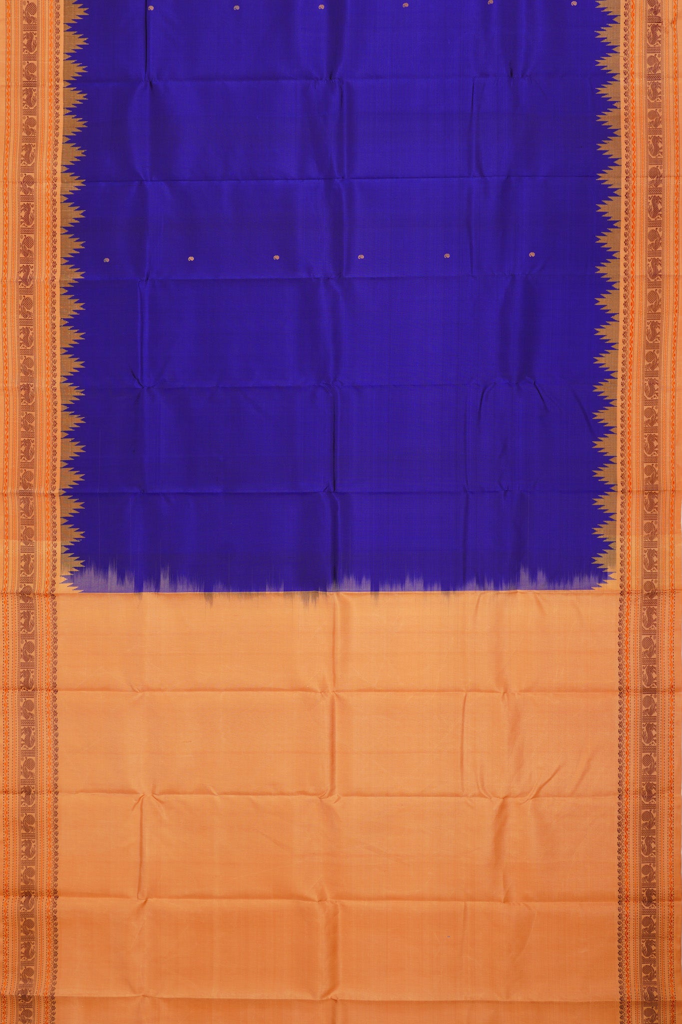 Zero Zari Kanchipuram Silk Butta Royal Blue Saree