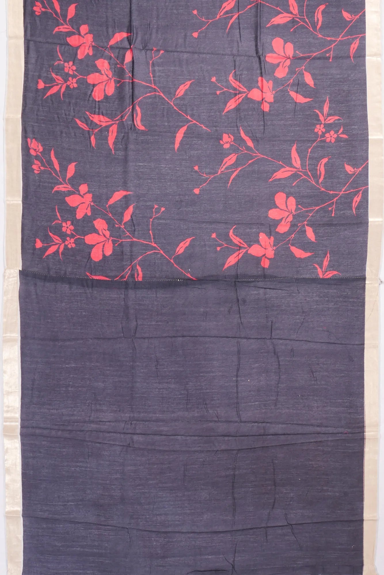 Kankatala Tussar Floral Printed Black Saree g2