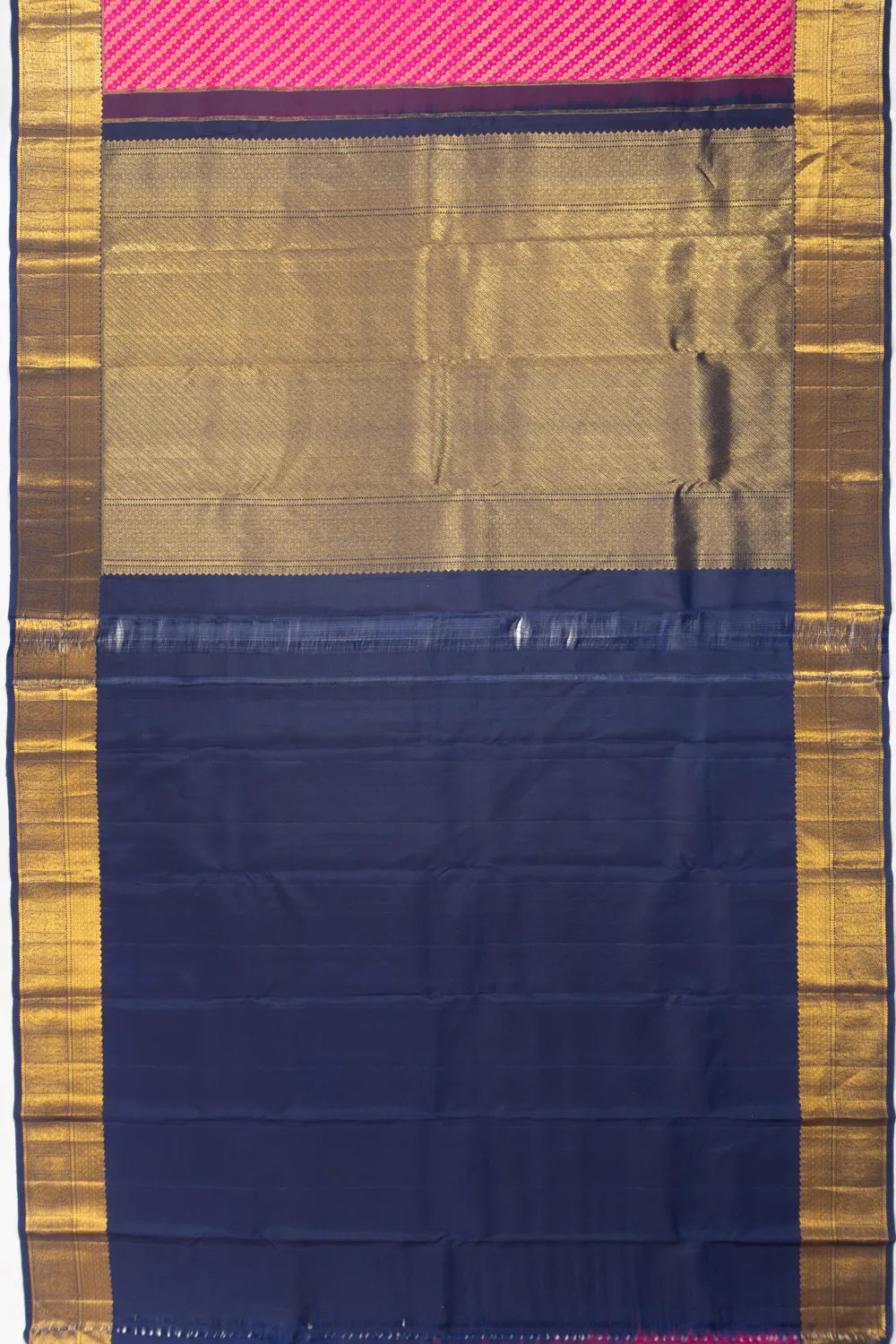 Dharmavaram Silk Brocade Rani Pink Saree