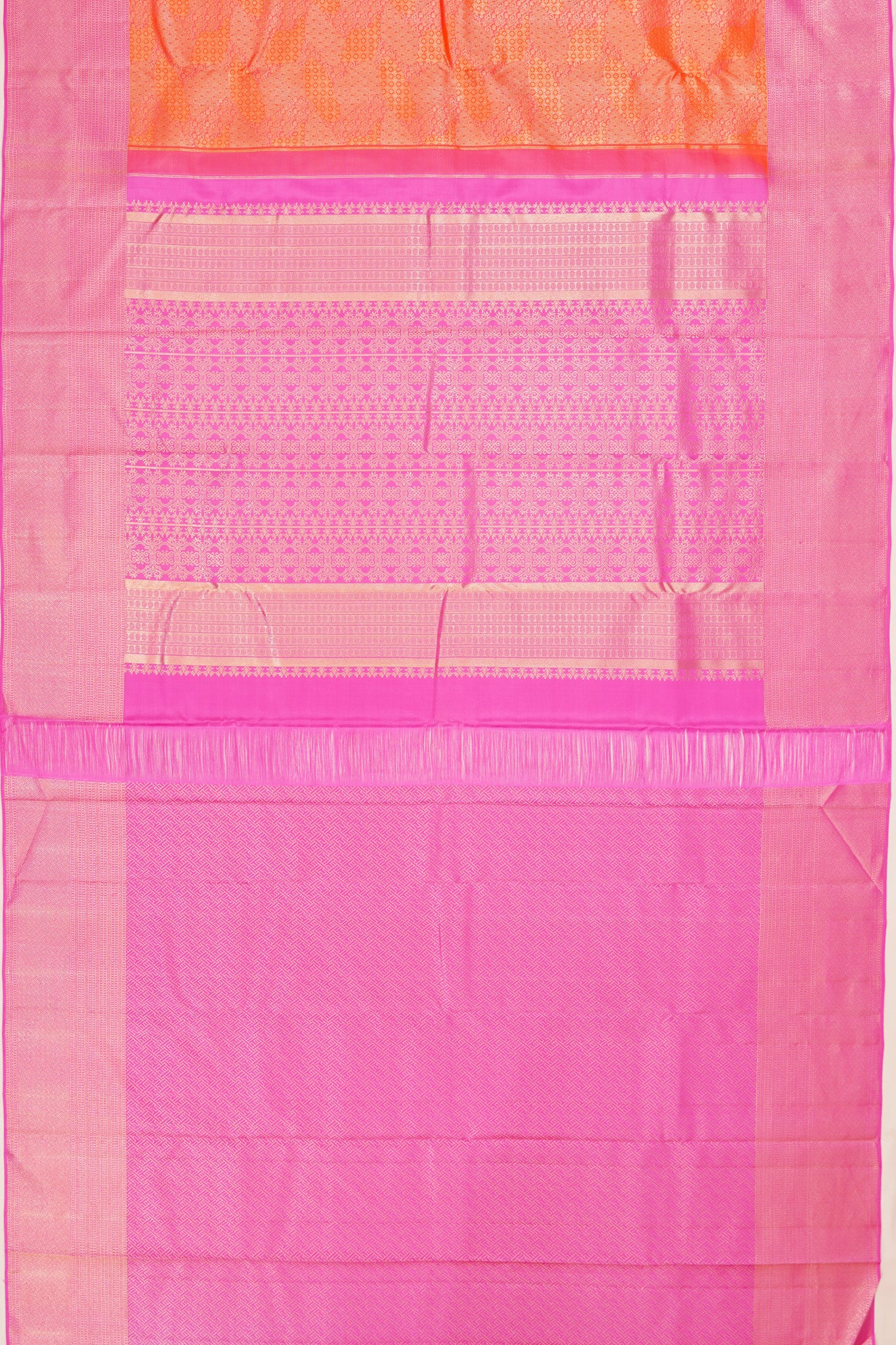 Taranga Kanchi Silk Tissue Brocade Orange Saree