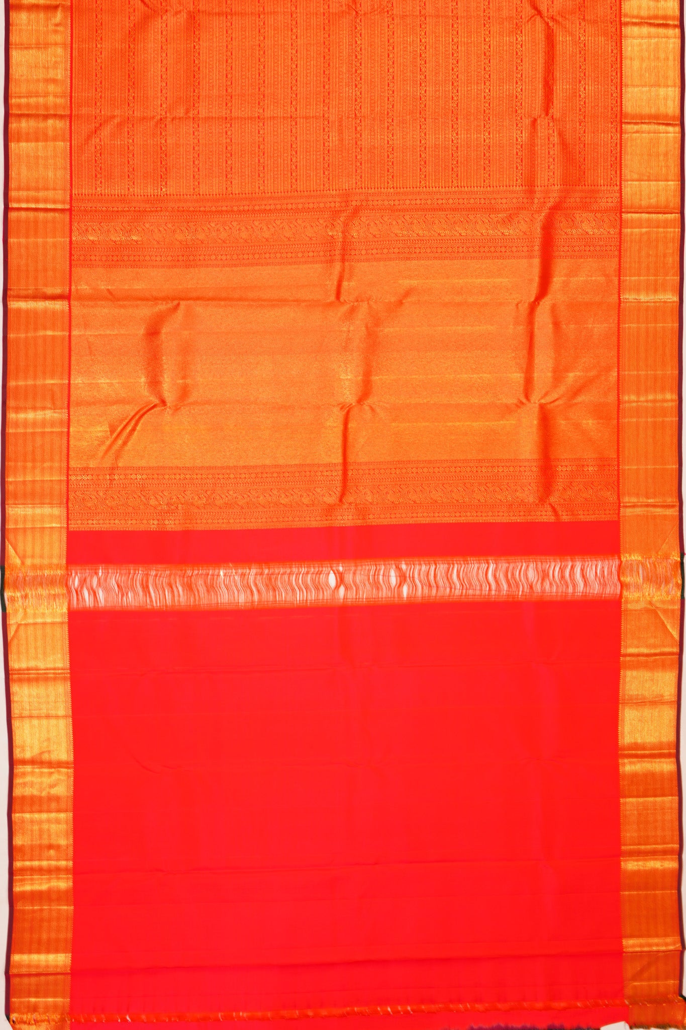 Taranga Kanchi Silk Brocade Red Saree