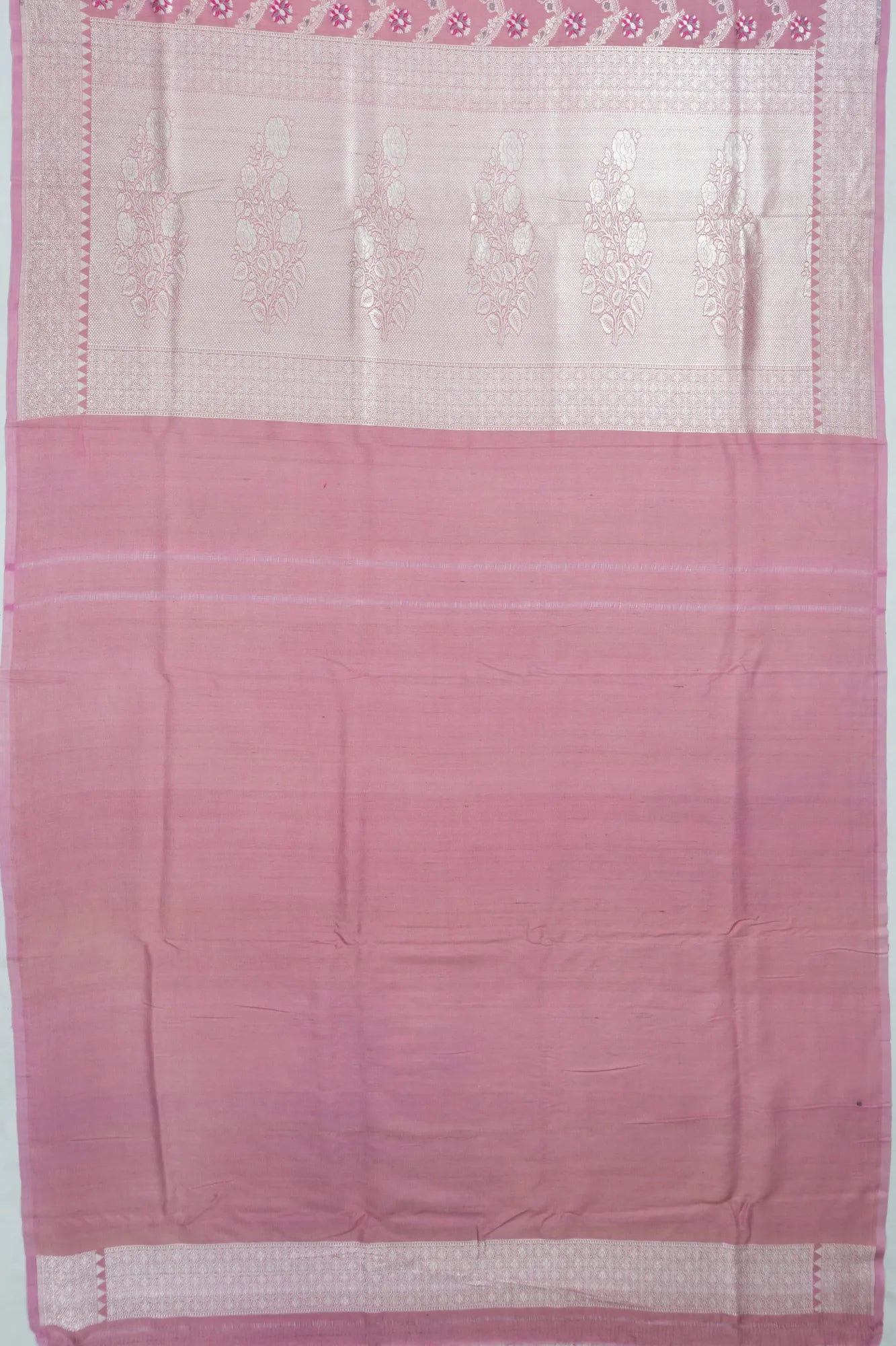 Banarasi Tussar Georgette Jaal Pink Saree