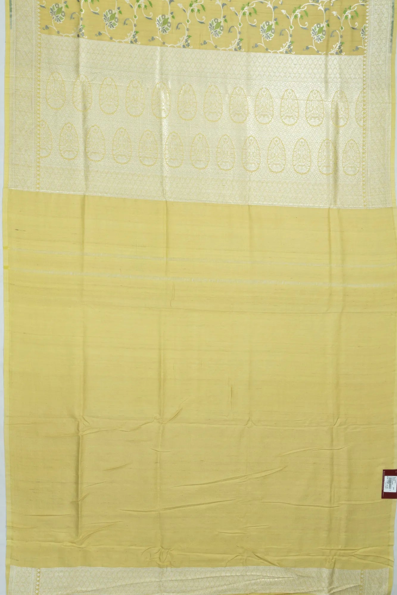 Banarasi Tussar Georgette Jaal Cream Saree