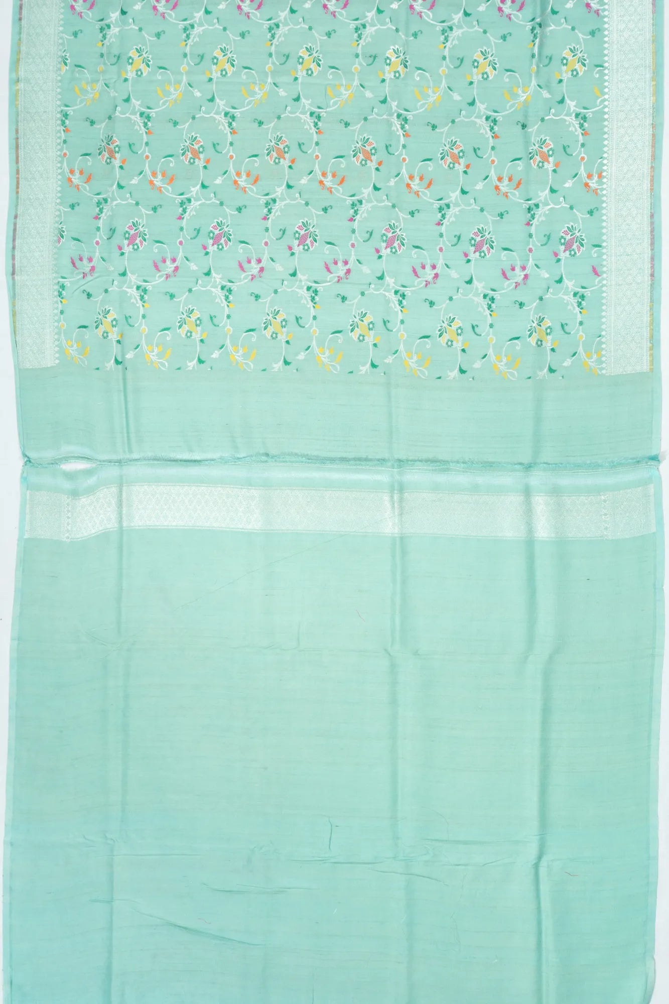 Banarasi Tussar Georgette Jaal Blue Saree