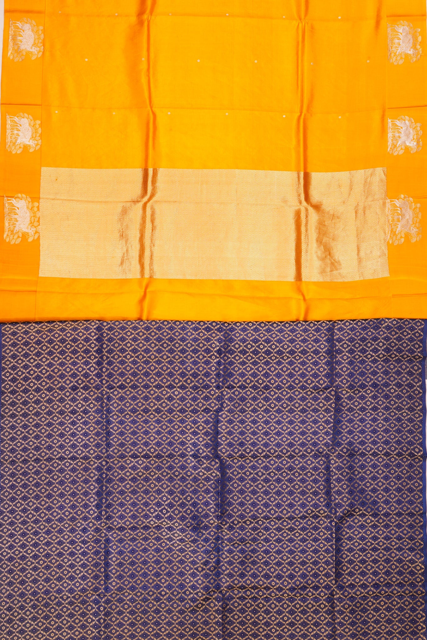 Banarasi Silk Butta Bright Yellow Saree