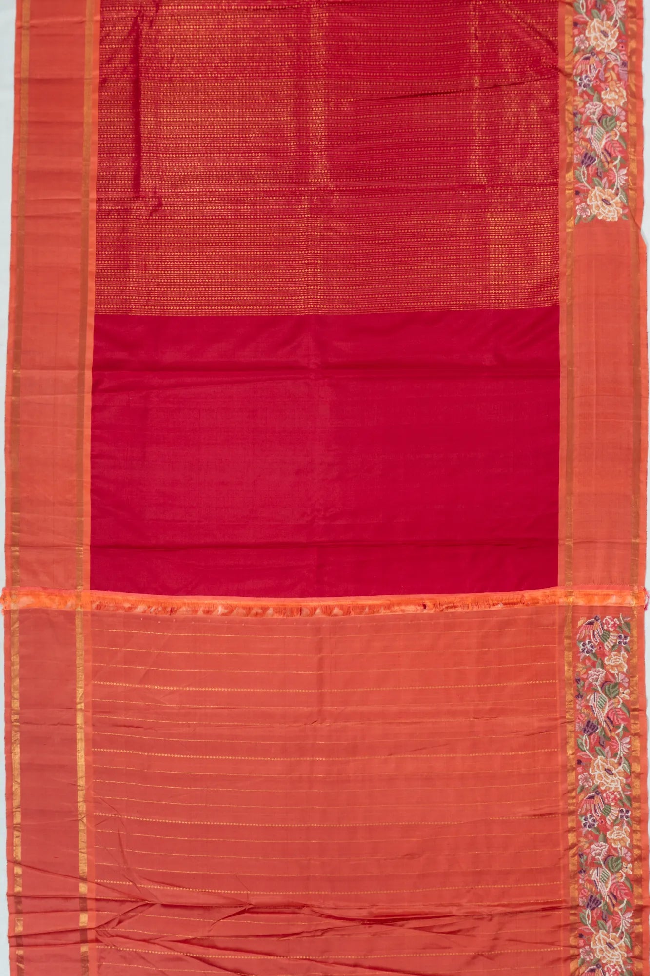 Kanchipuram Silk Brocade Pink Saree With Embroidery Border