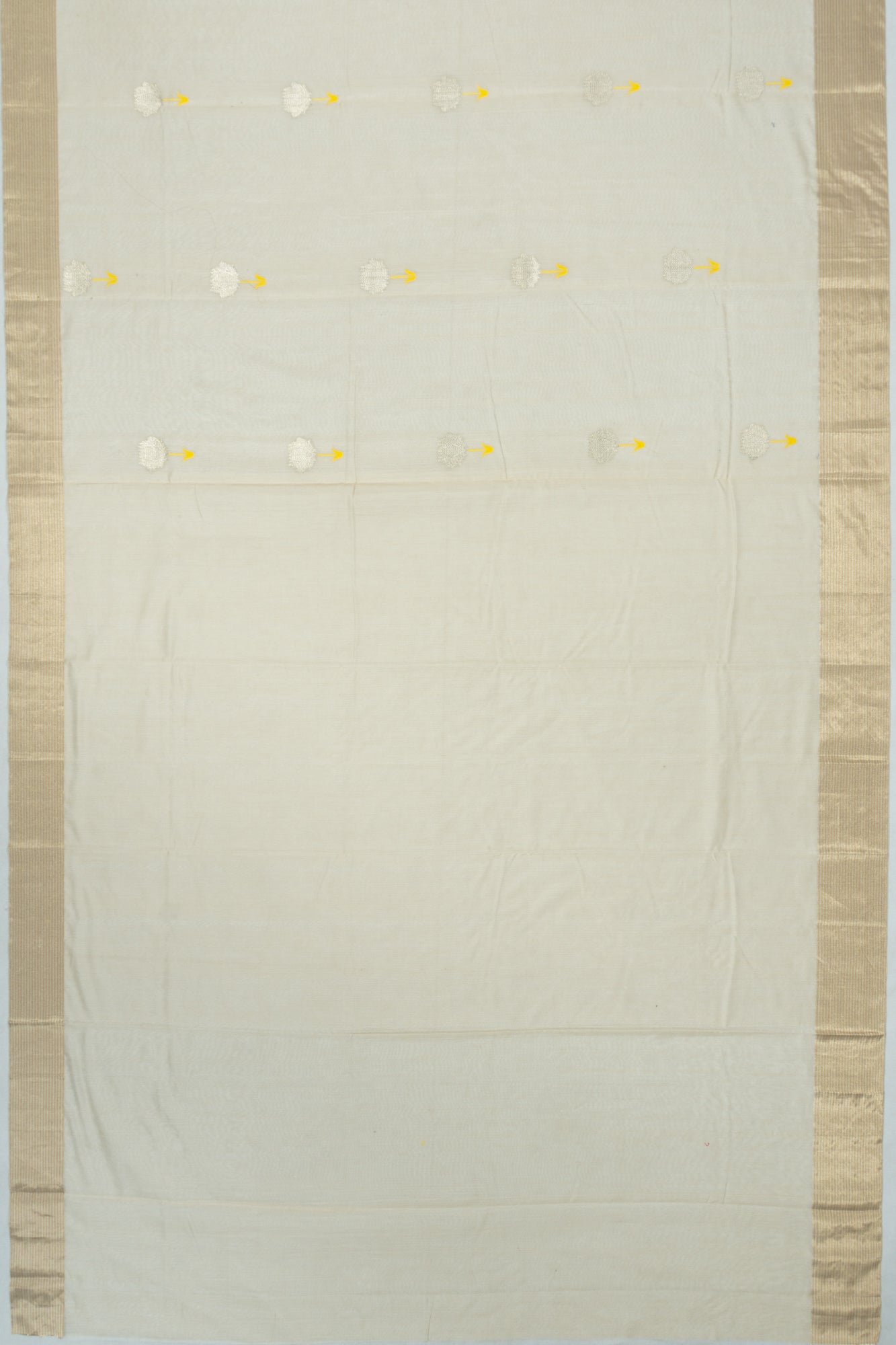 Chanderi Silk Butta Cream Saree