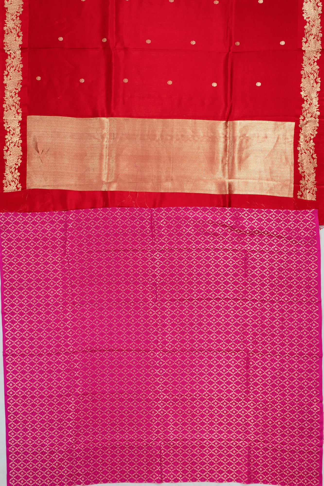 Banarasi Silk Butta Red Saree