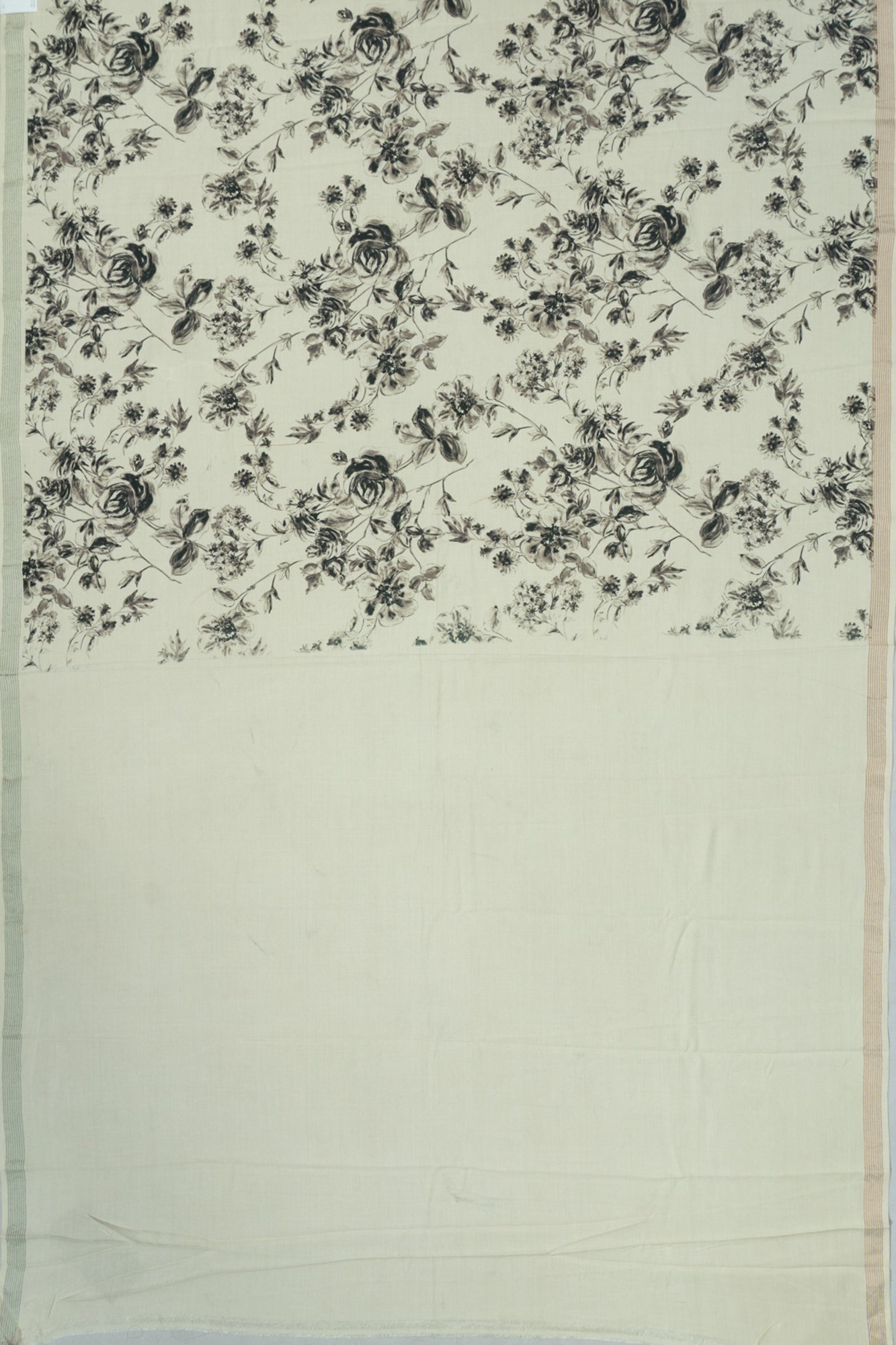 Eri Silk Floral Printed Off White Saree