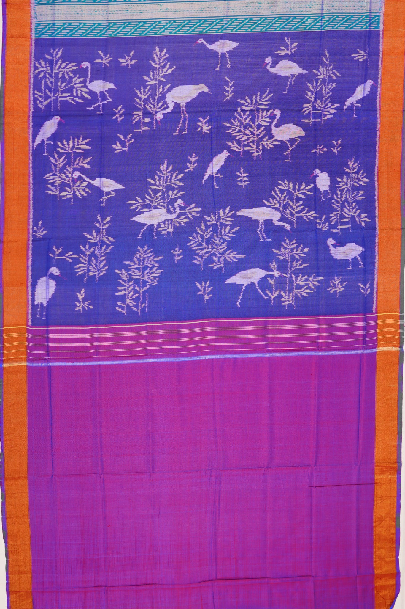 Pochampally Silk Ikat Blue Saree