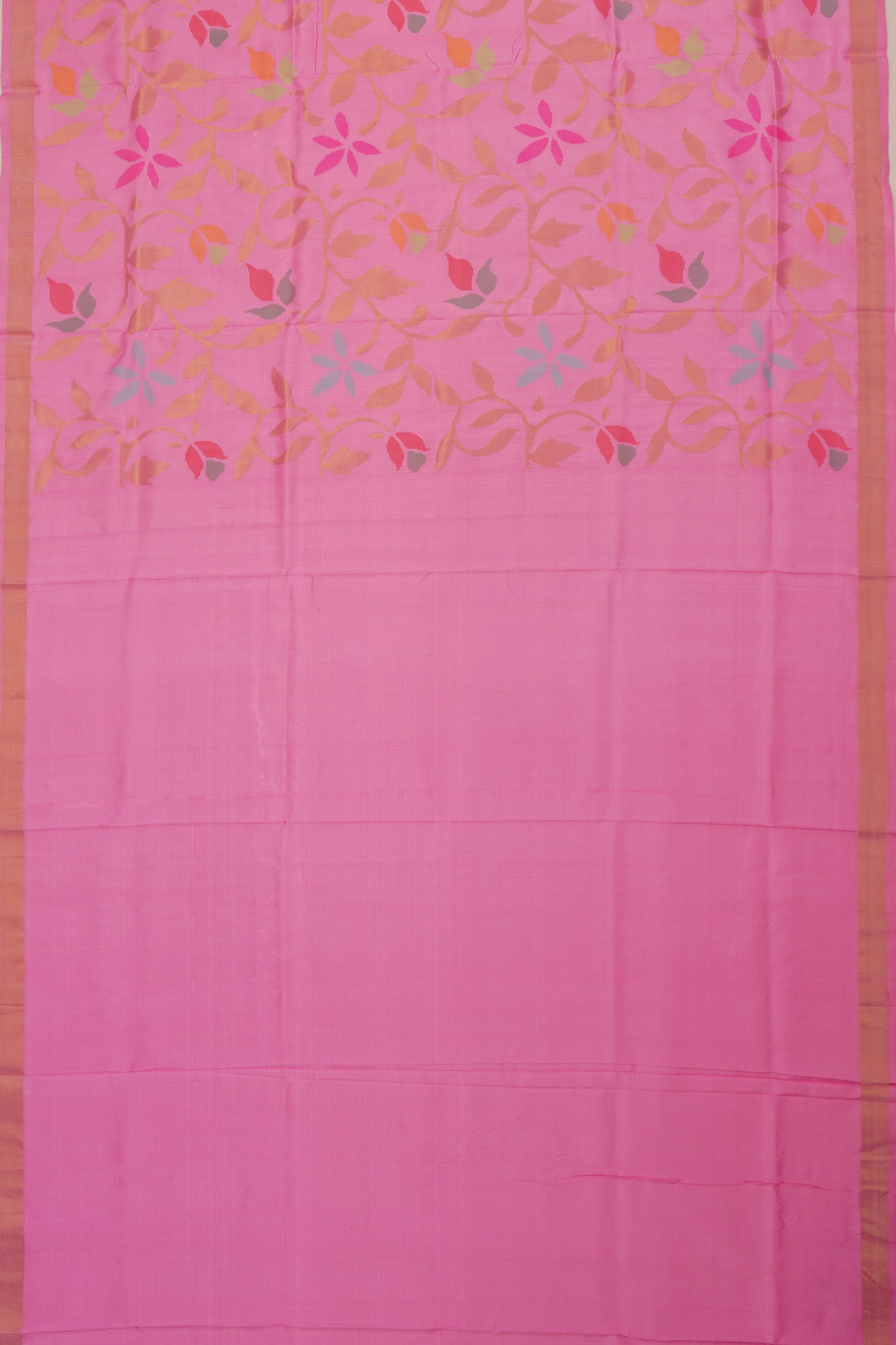 Uppada Silk Jamdani Jaal Baby Pink Saree