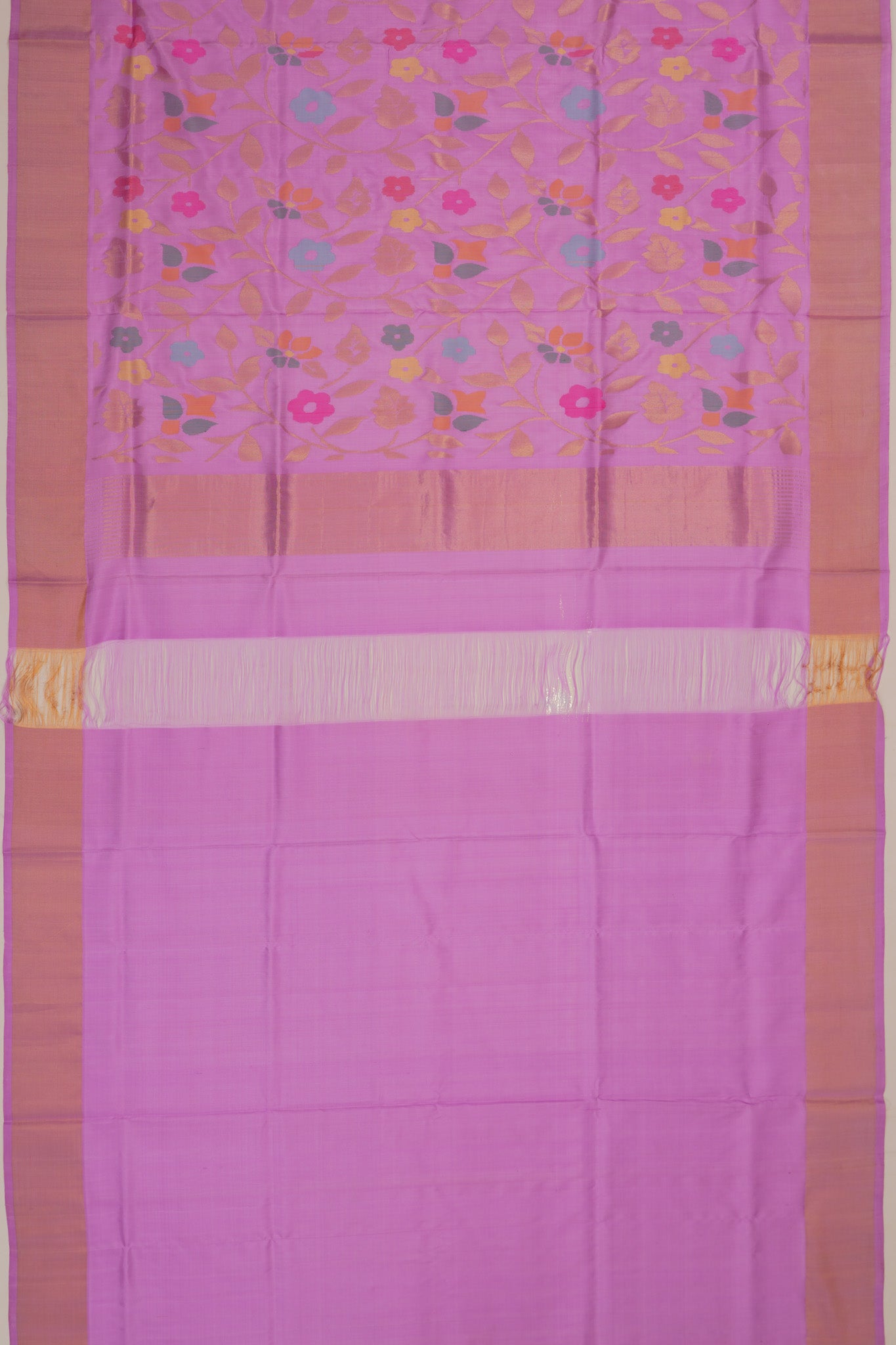 Uppada Silk Jamdani Jaal Lavender Saree