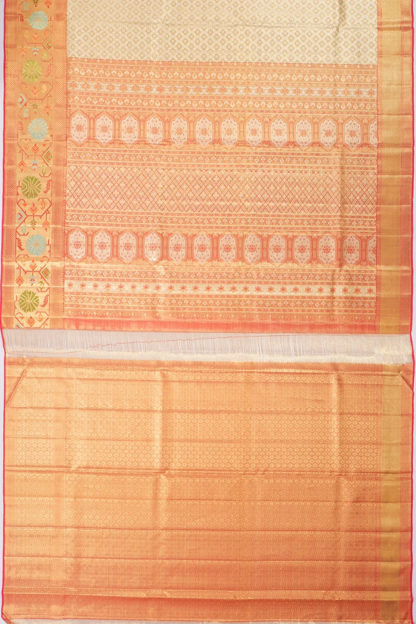 Kankatala Kanchipuram Silk Tissue Brocade Gold Saree g2