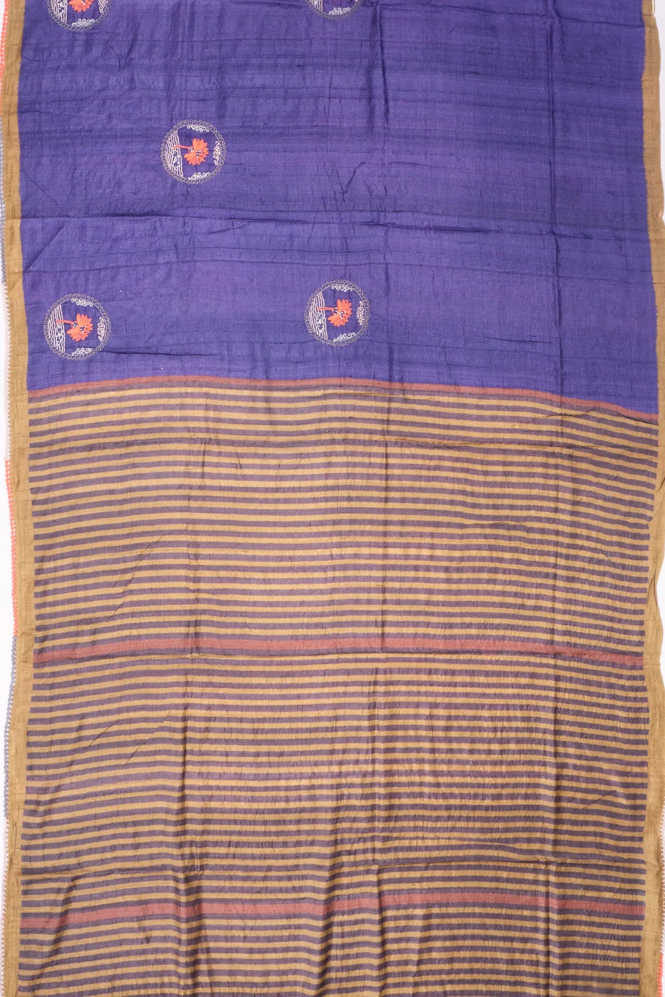 Kankatala Tussar Half-n-Half Blue And Black Saree g2