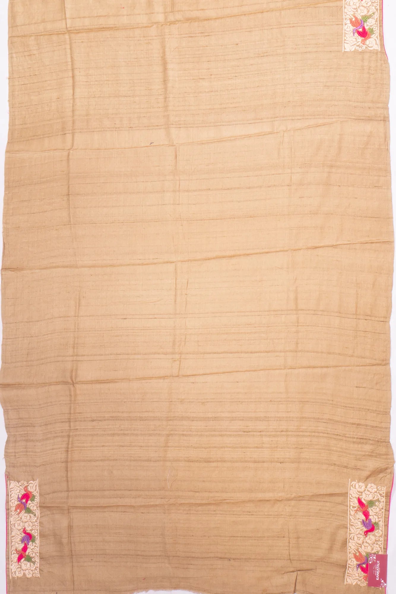 Kankatala Tussar Embroidery Butta Beige Saree g2