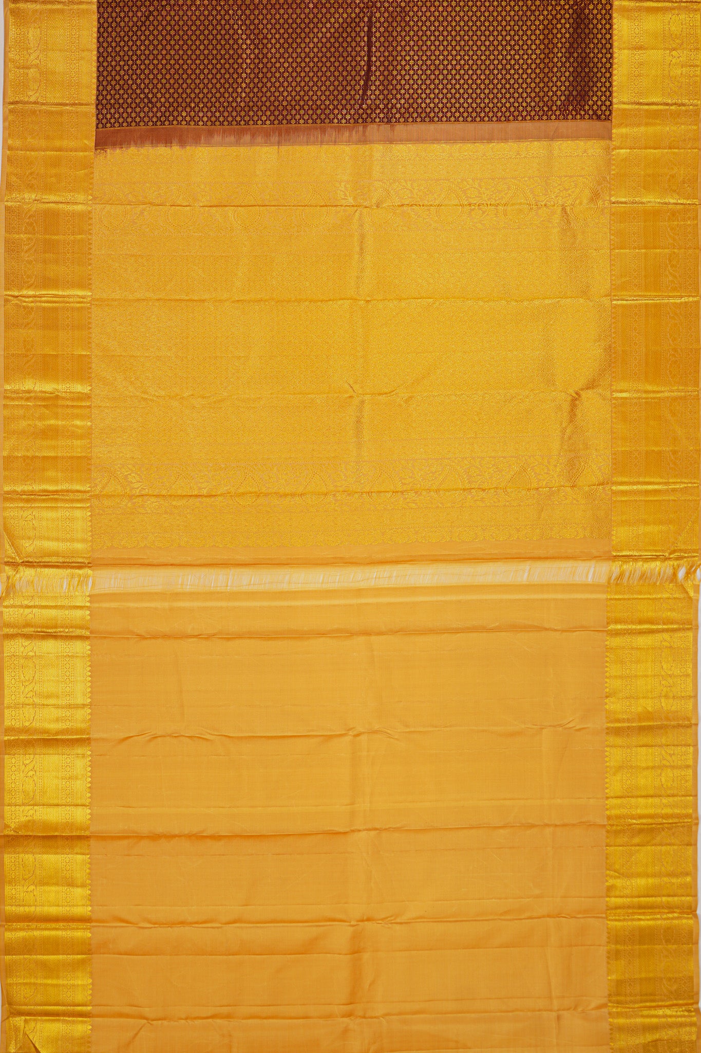 Kanchipuram Silk Brocade Brown Saree