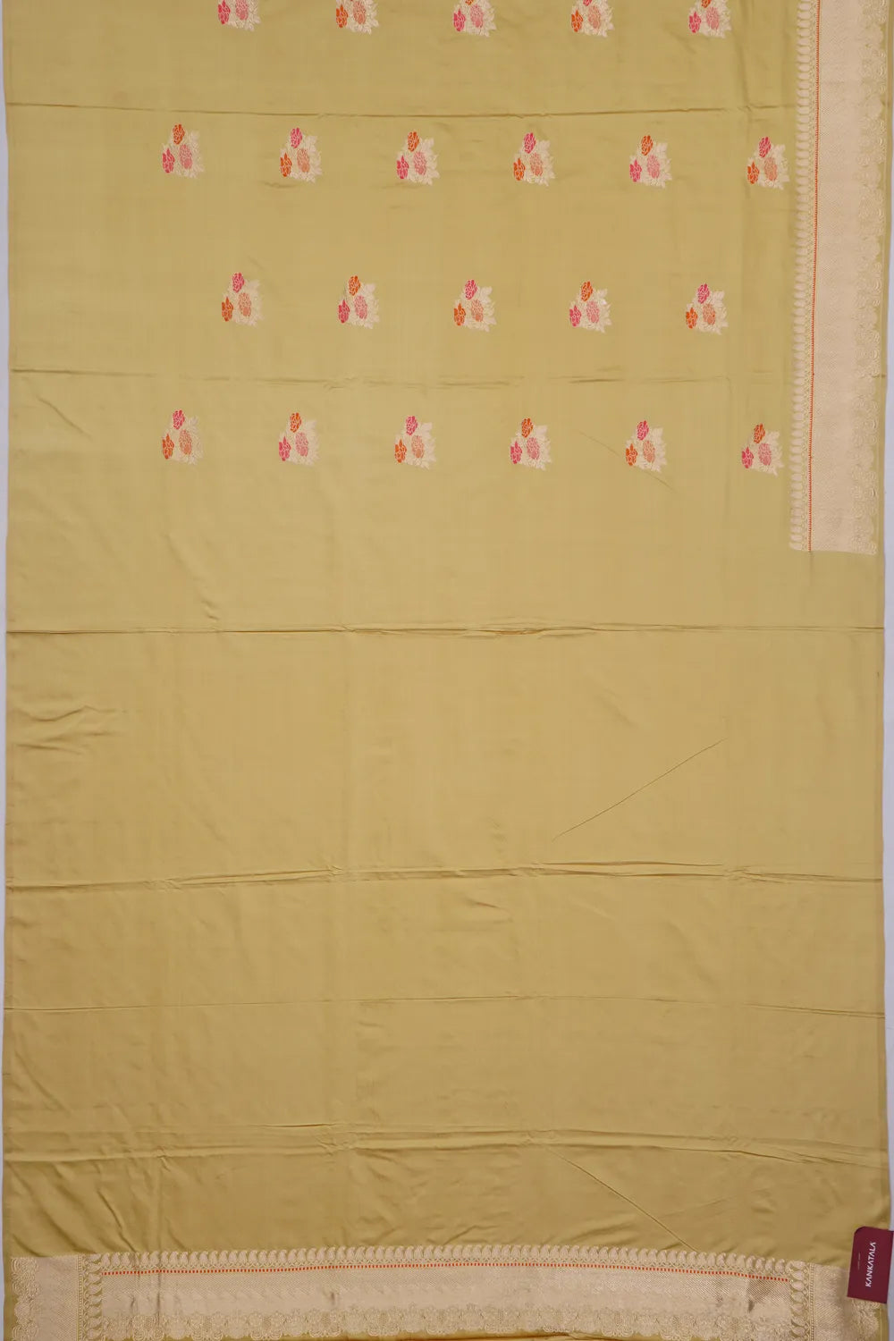 Banarasi Satin Butta Cream Saree