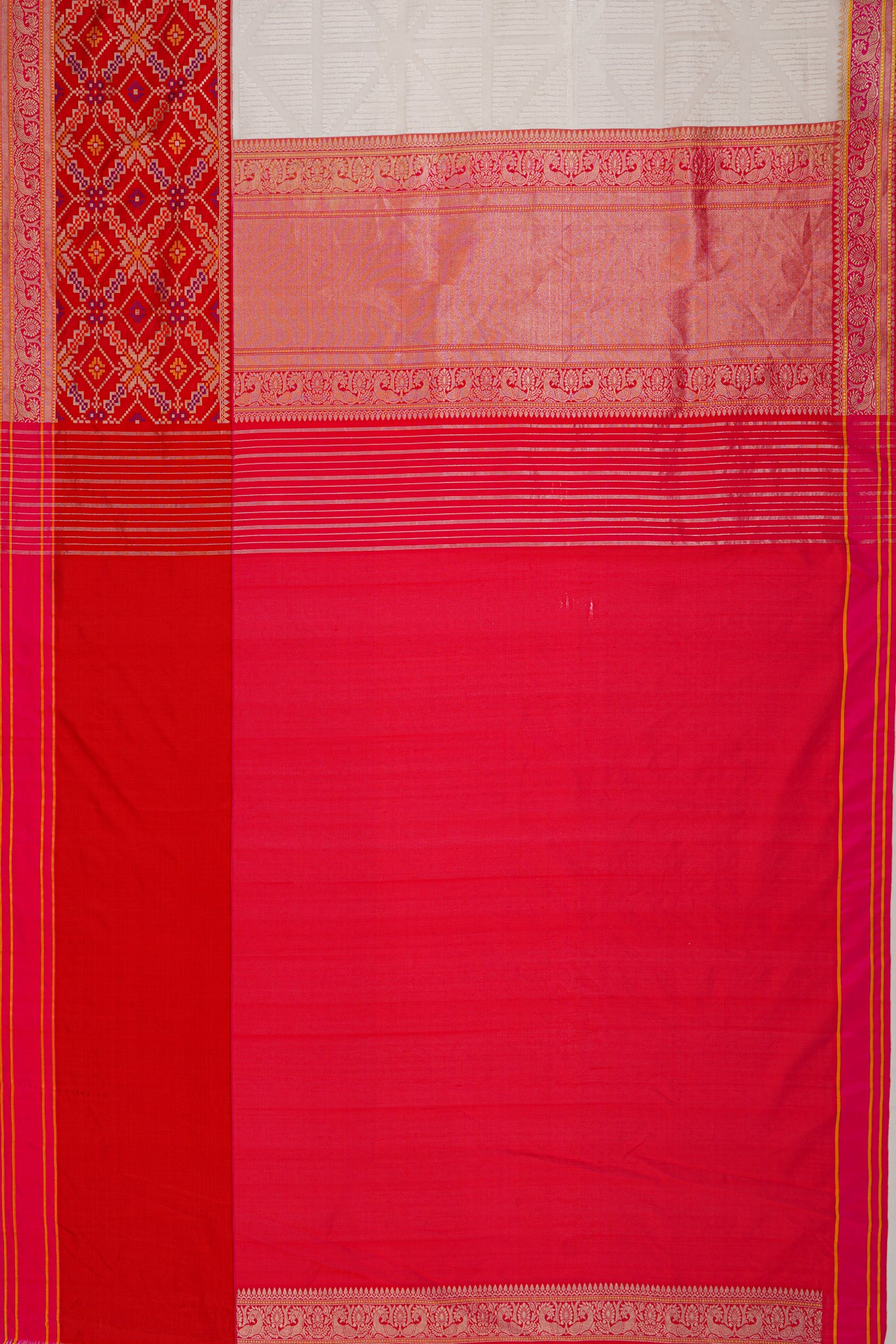 Banarasi Kora Organza Brocade White Saree