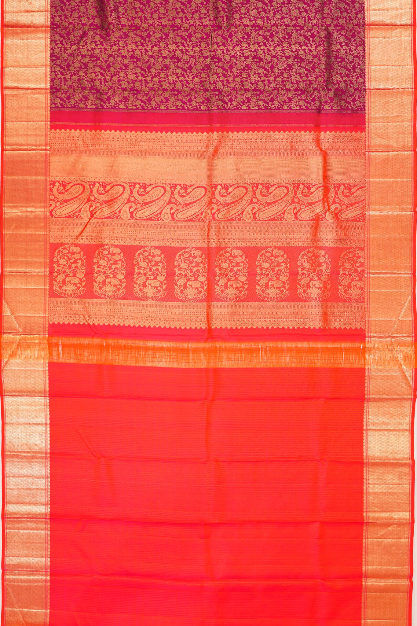 Taranga Kanchi Silk Brocade Purple Saree