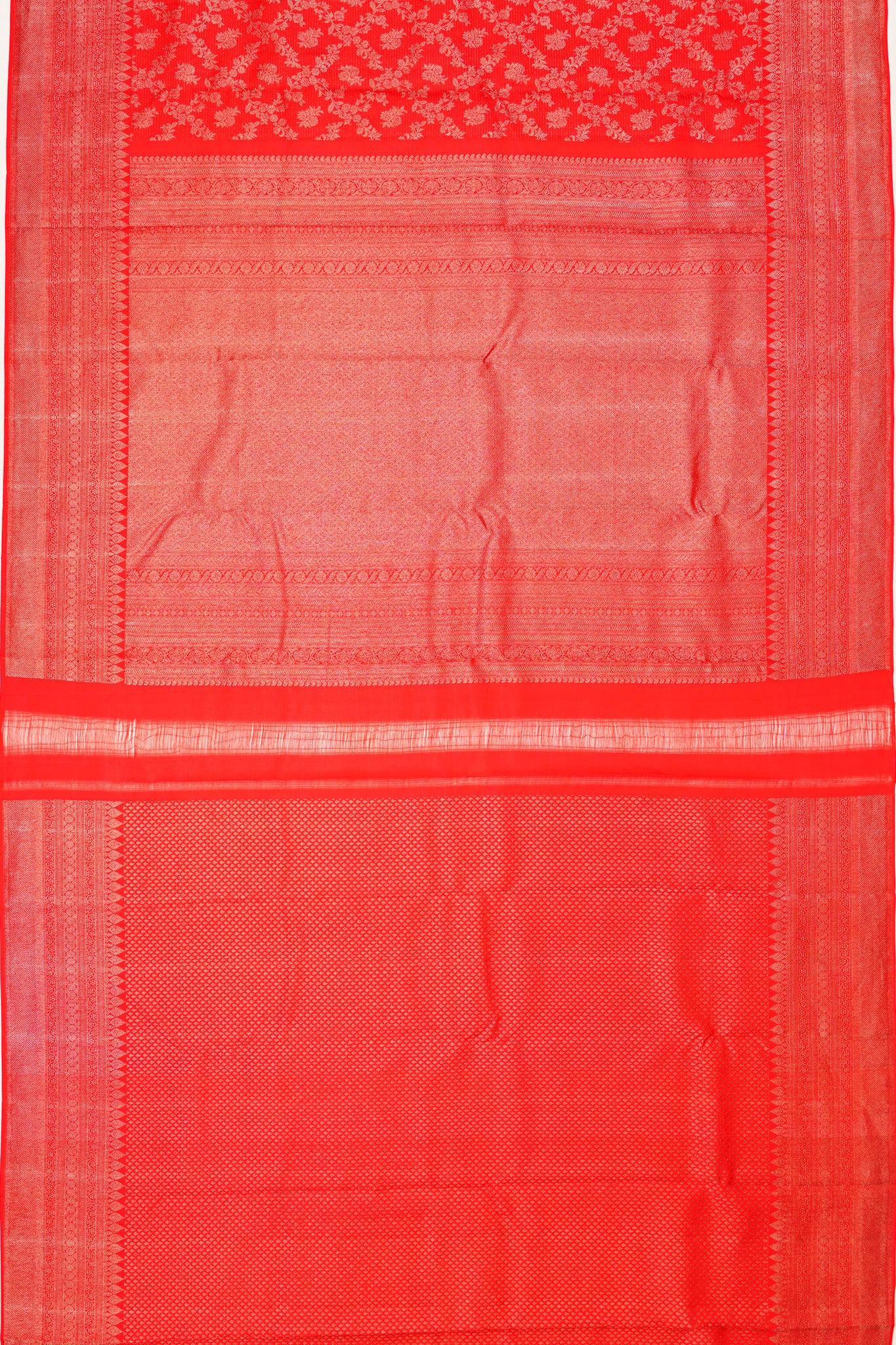 Antique Zari Kanchipuram Silk Brocade Red Saree