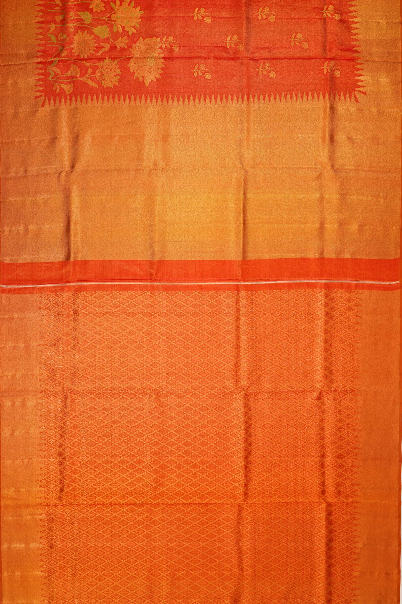 Kanchipuram Silk Tissue Butta Red Saree