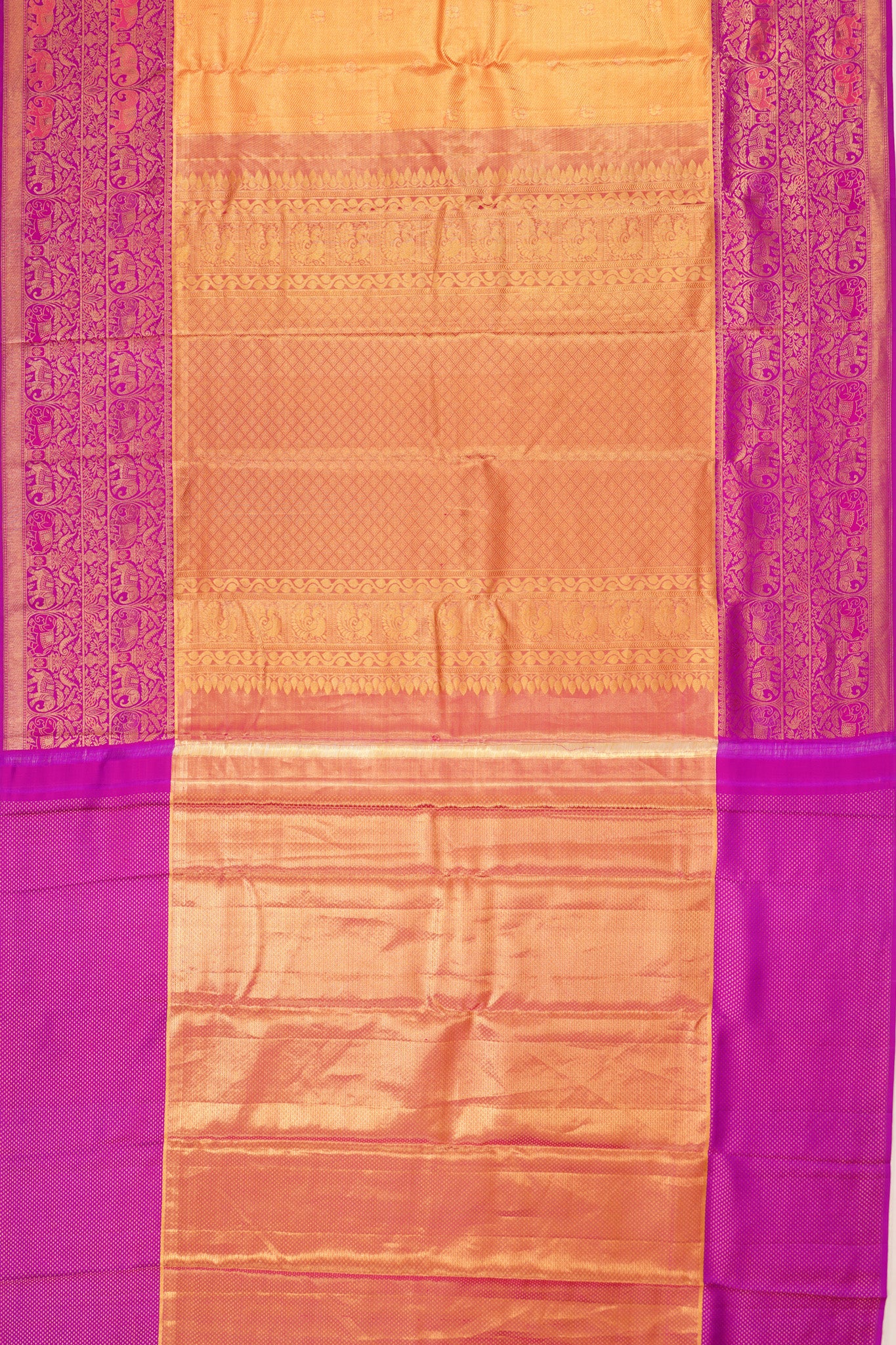 Taranga Kanchi Silk Tissue Butta Gold Saree