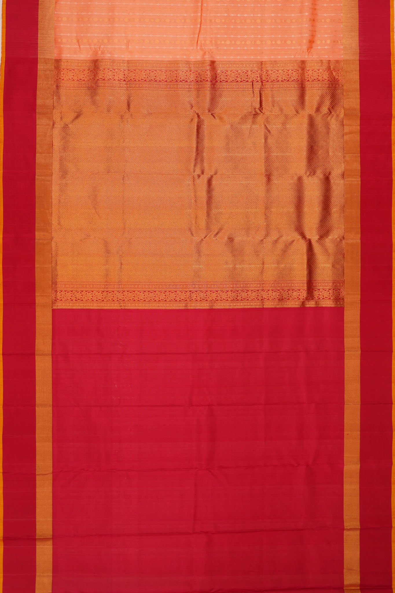 Taranga Kanchi Silk Brocade Peach Saree