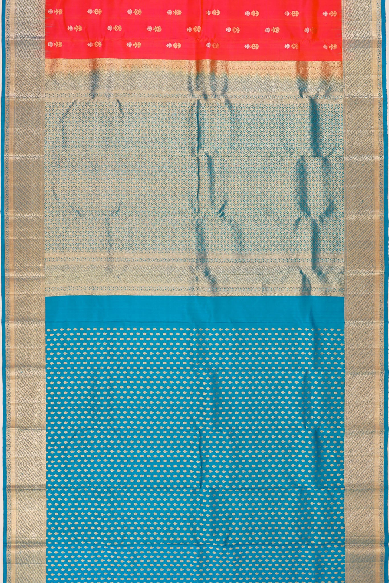 Taranga Kanchi Silk Butta Orange Saree