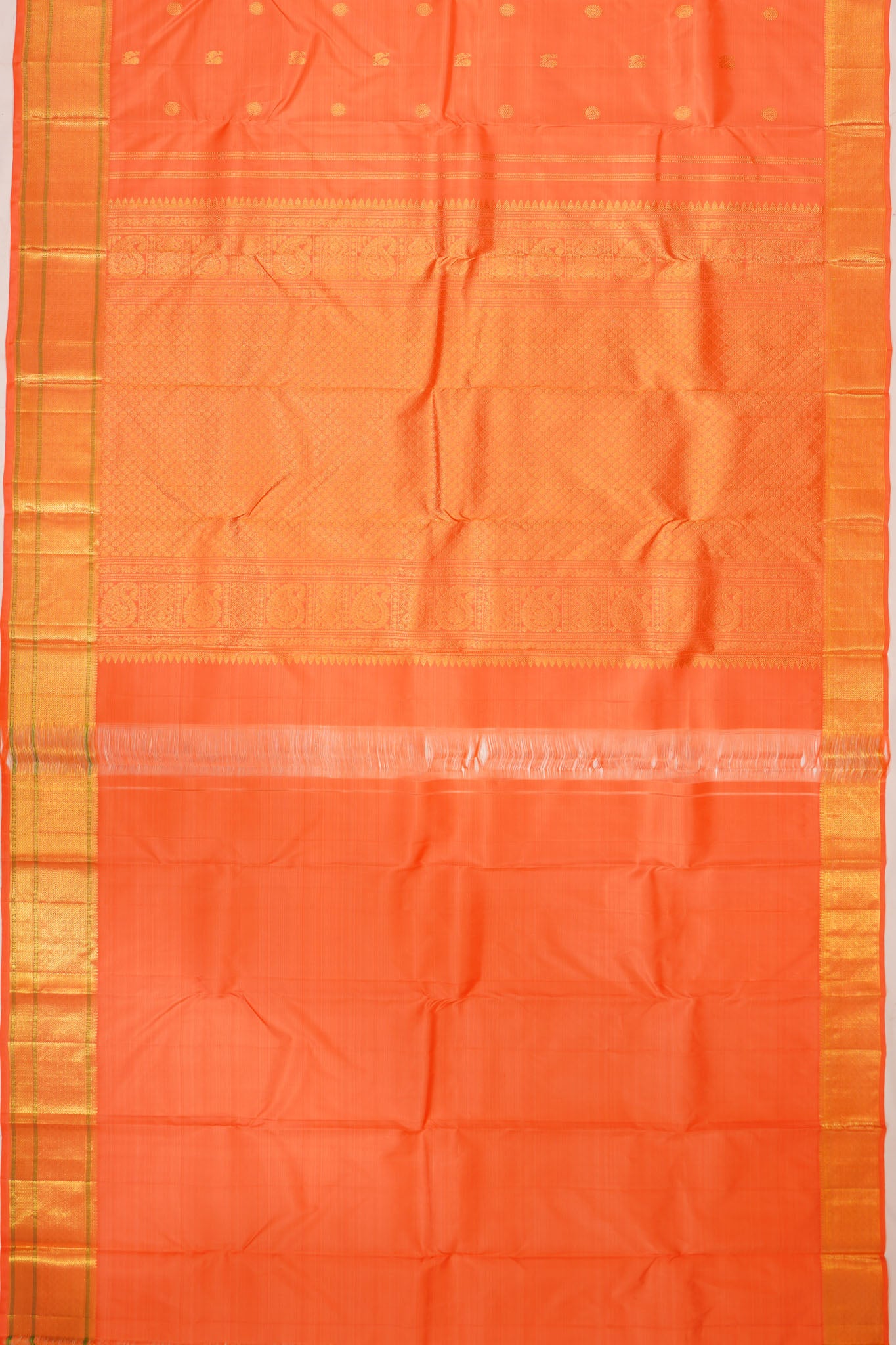 Taranga Kanchi Silk Butta Orange Saree