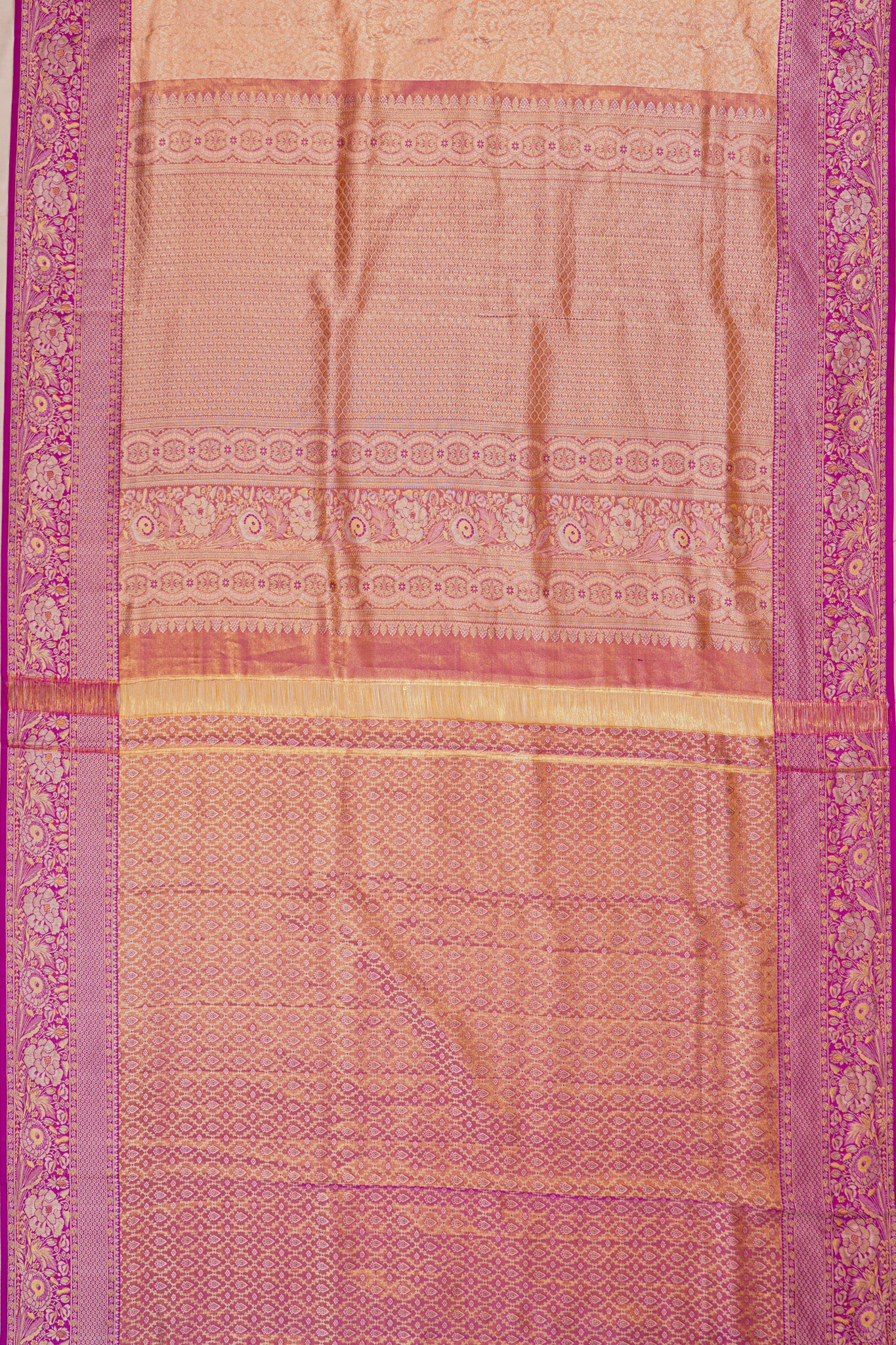 Taranga Kanchi Silk Tissue Brocade Gold Saree