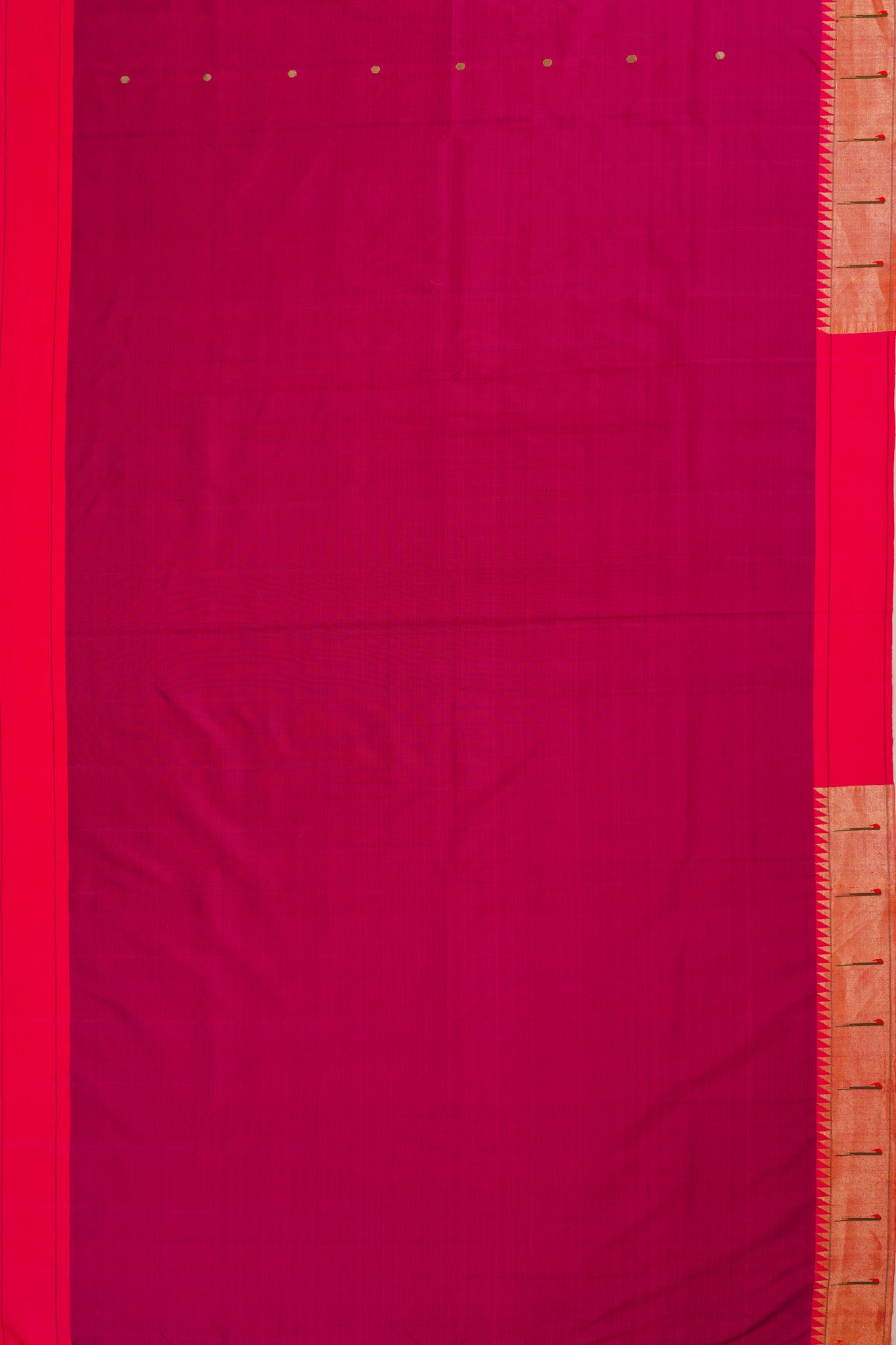 Paithani Silk Butta Purple Saree With Single Muniya Border